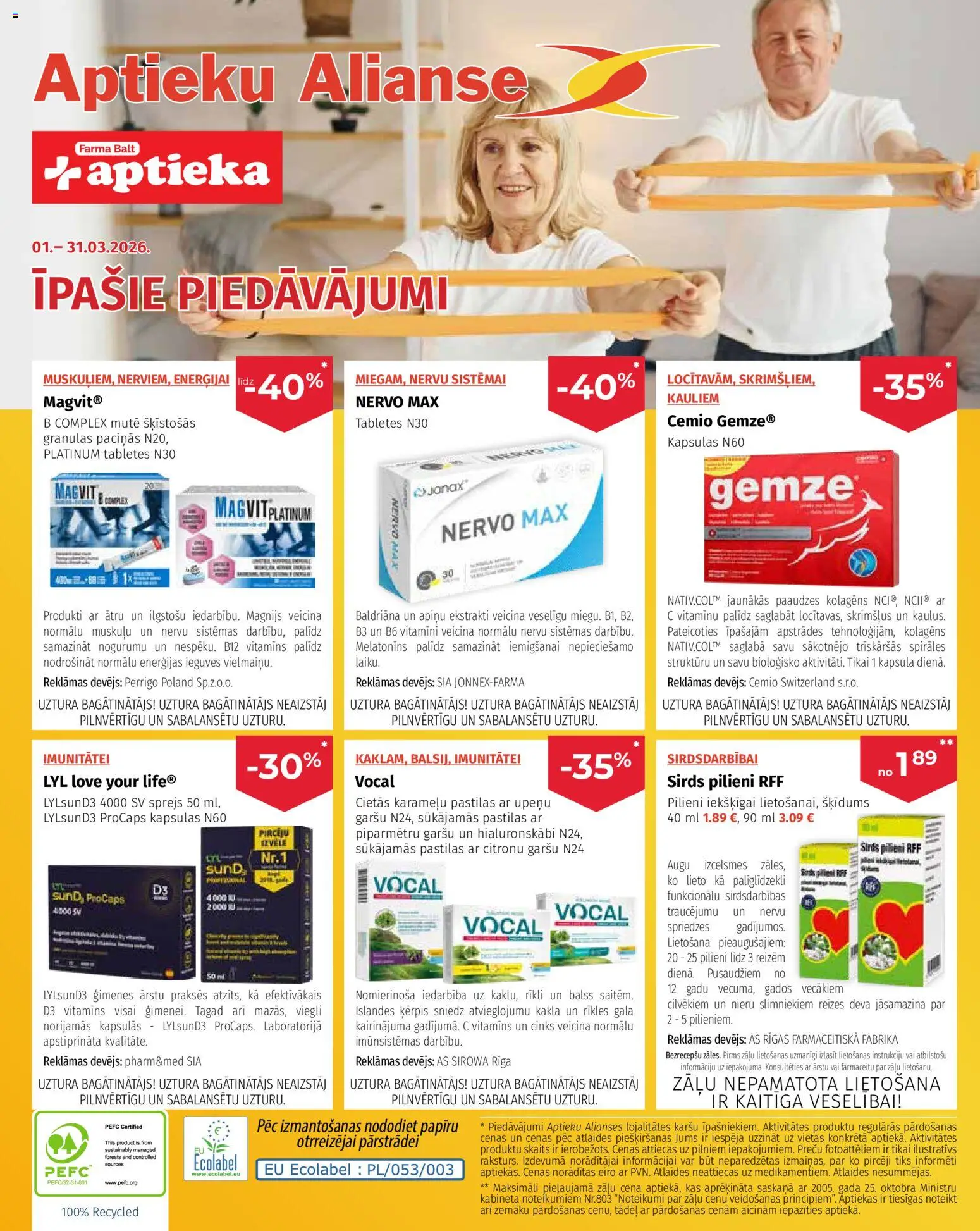 Skatīt Aptieku Alianse akciju bukletu, derīgs no 01.03.2026.