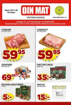 Förhandsgranska reklamblad Aktuella reklamblad Din Mat från butik Din Mat gäller från 27/10/2025