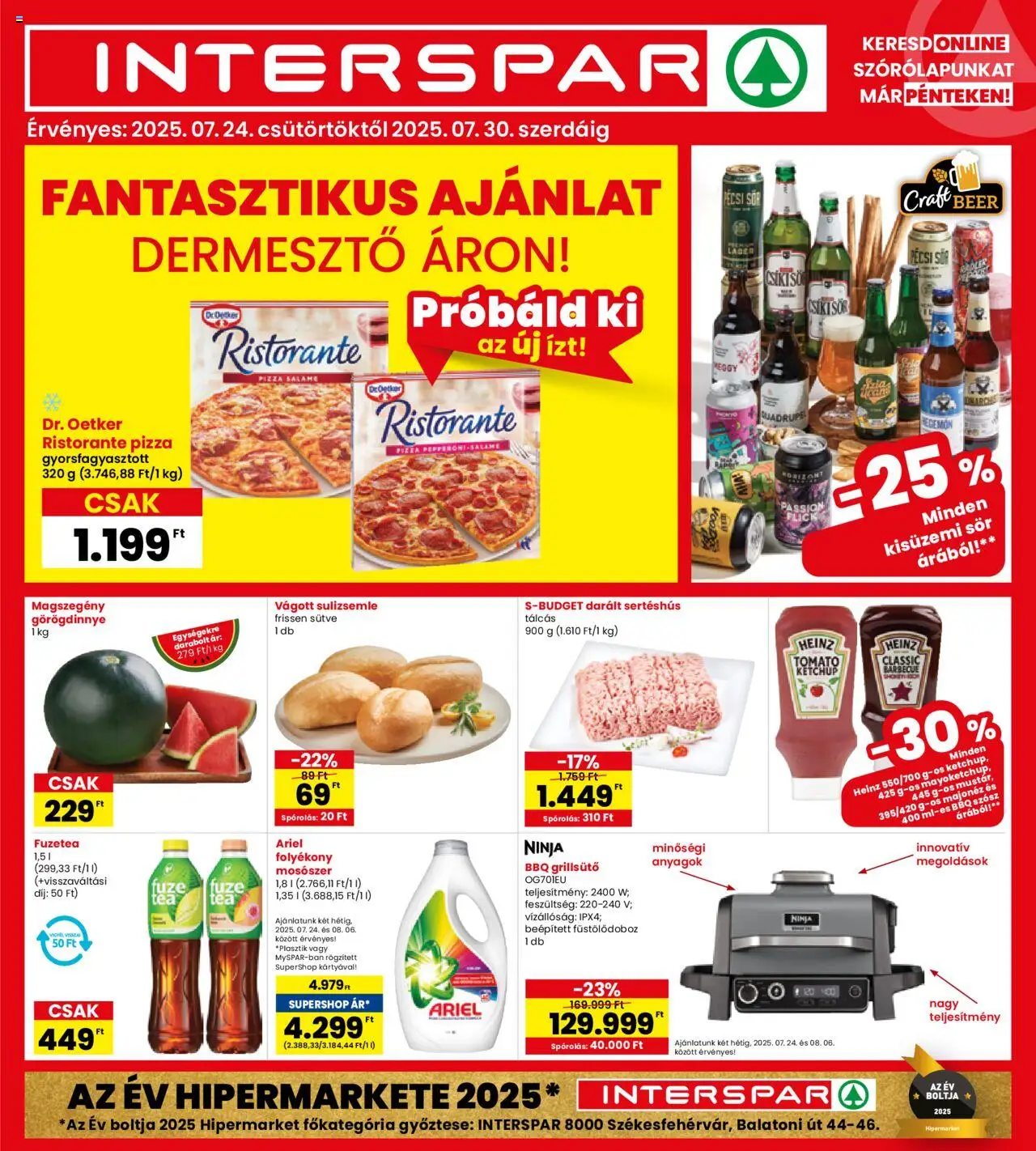 Interspar aktuális szórólap, érvényes 2025.07.24.-től - 1 oldal