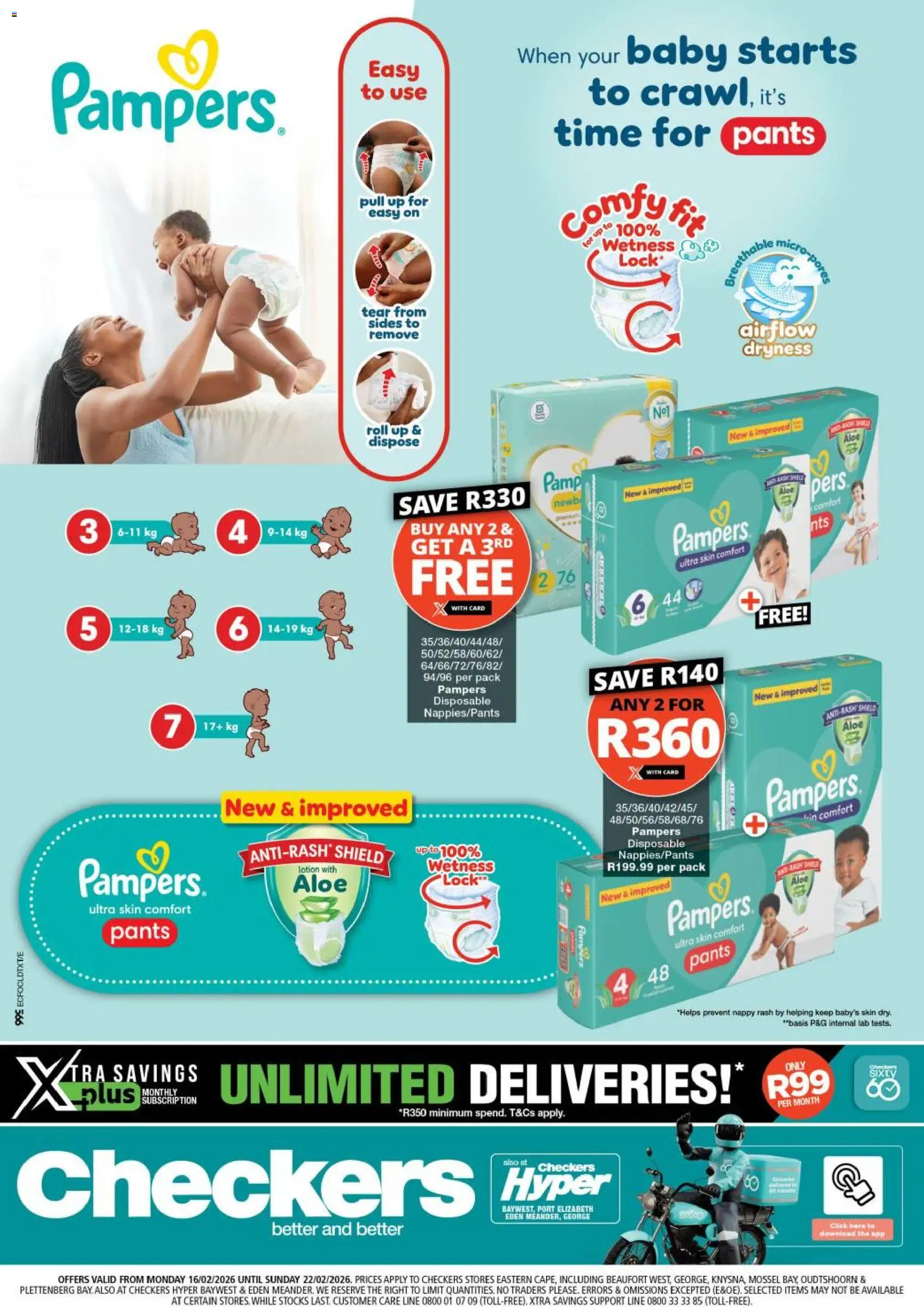 Preview of Checkers flyer valid from 16/02/2026 - Pants, Lotion