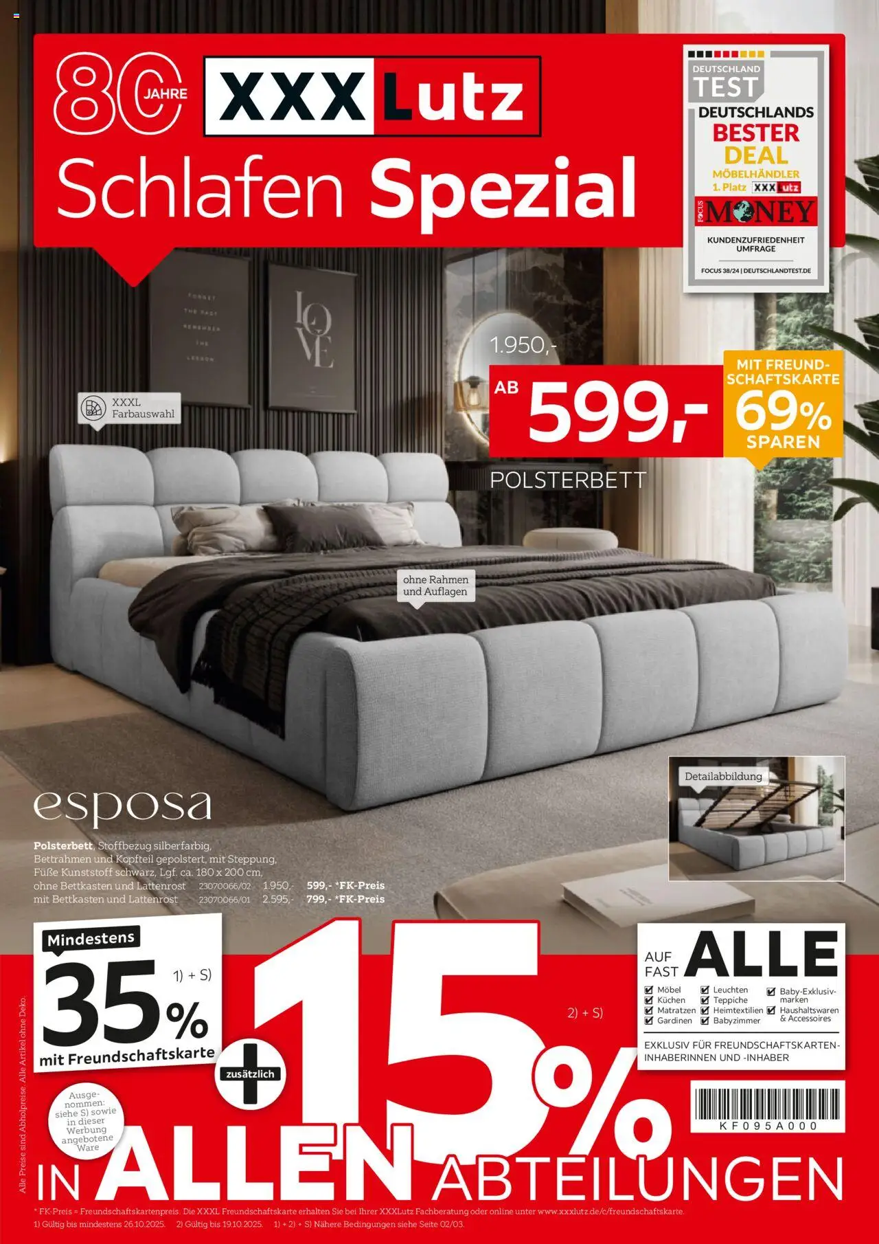 XXXL Lutz Schlafen Spezial (vom 12.10.2025 - 26.10.2025) - Kuchen, Lattenrost, Polsterbett