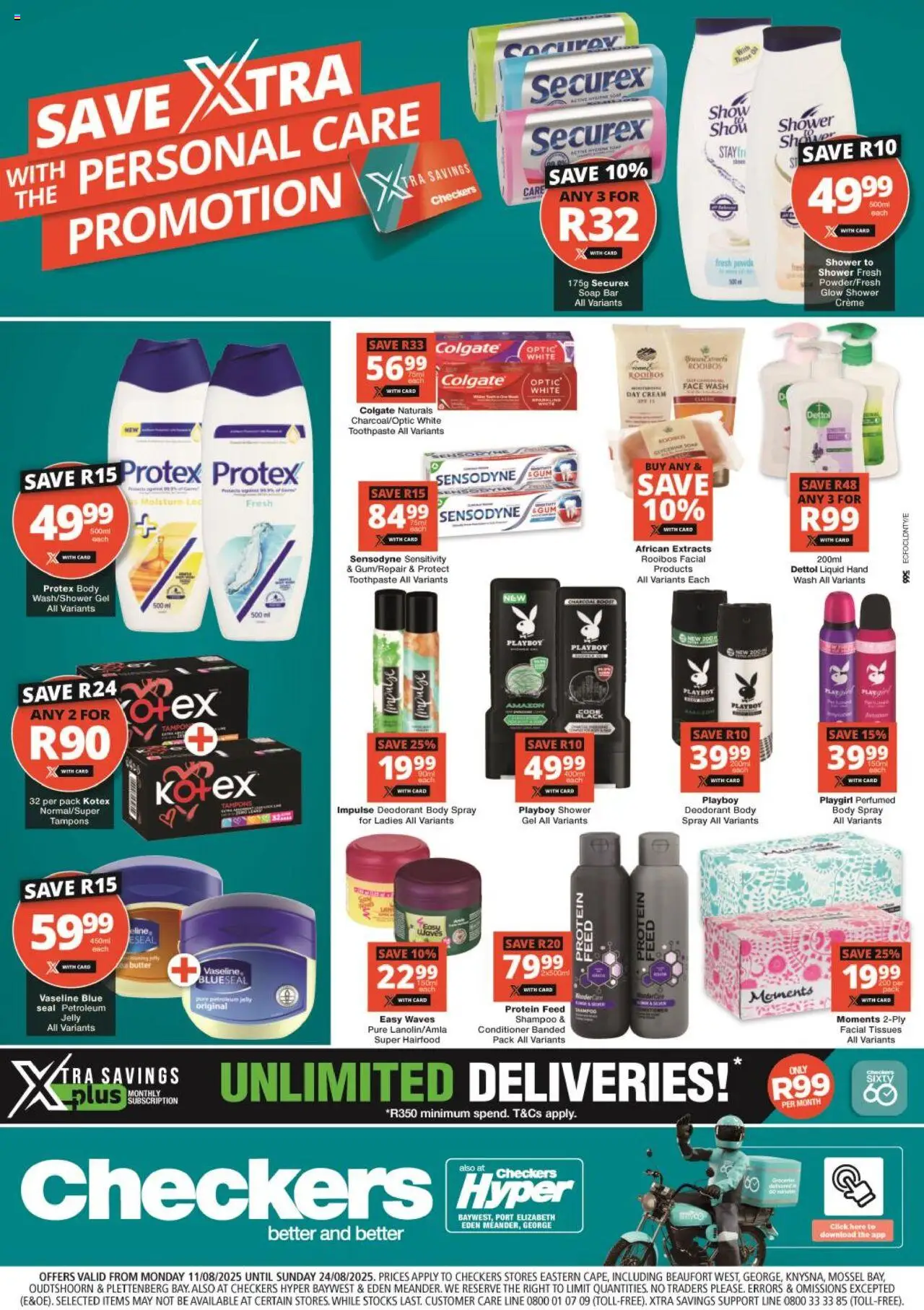 Checkers Eastern Cape - Personal Care Promotion 11/08 - 24/08/2025 >> Catalogue