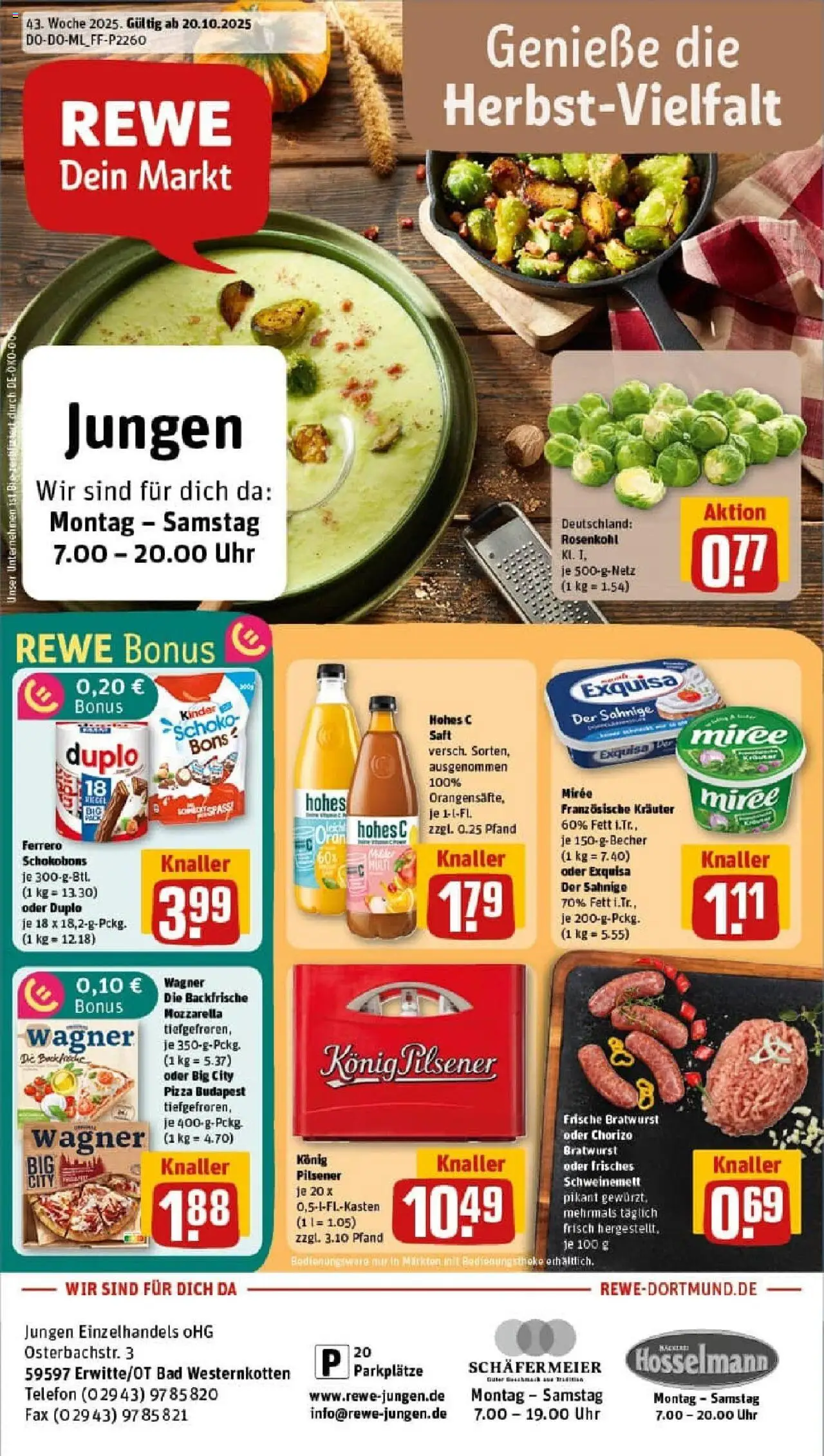 REWE Prospekt ab 19.10.2025 nächste Woche - Prospekt Erwitte	