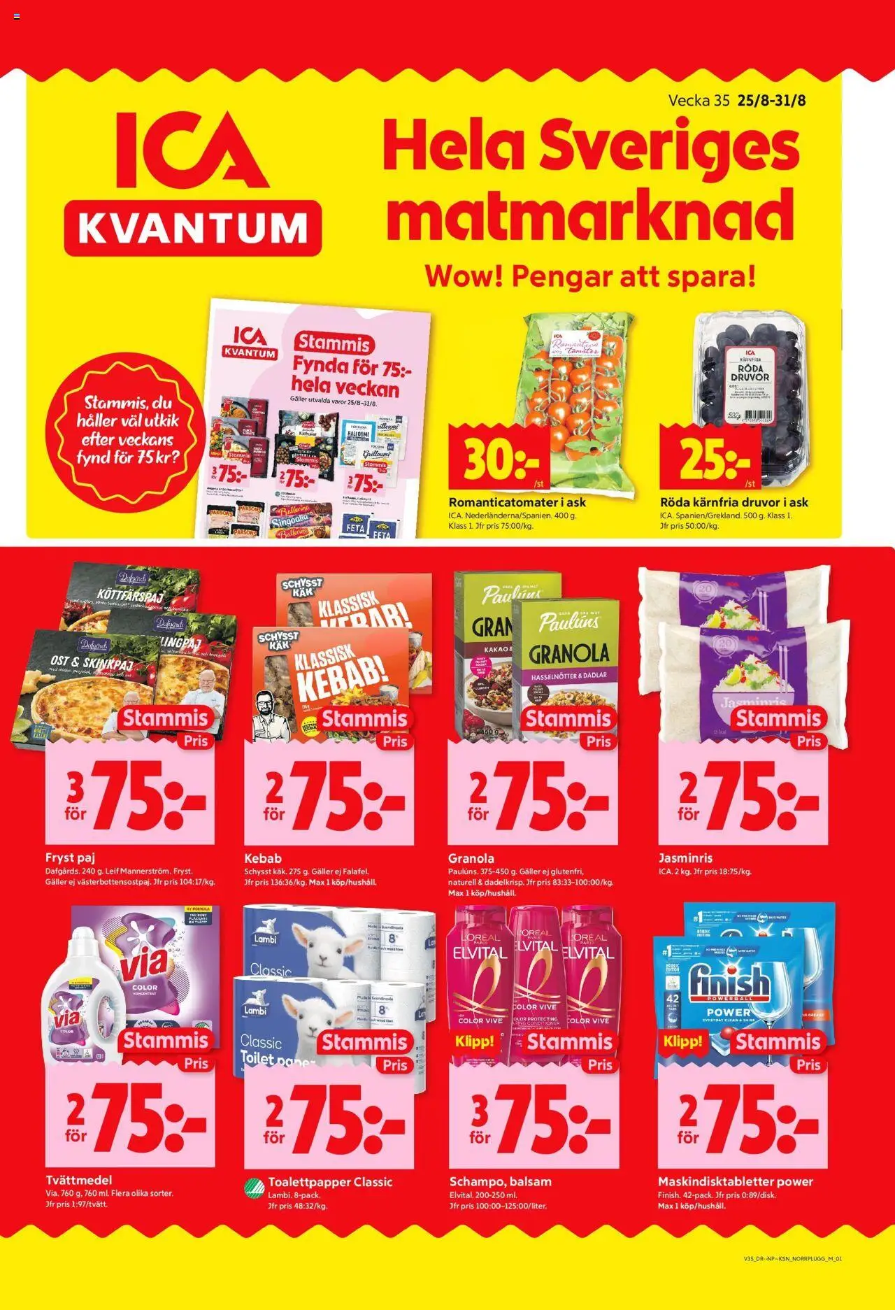 Boden är giltig 25/08 2025 > Veckans Erbjudanden gäller från 25/08/2025 till 31/08/2025 sidnummer 1 - Paj, Halloumi, Toalettpapper, Galler, Kakao, Hasselnötter, Singoalla, Balsam