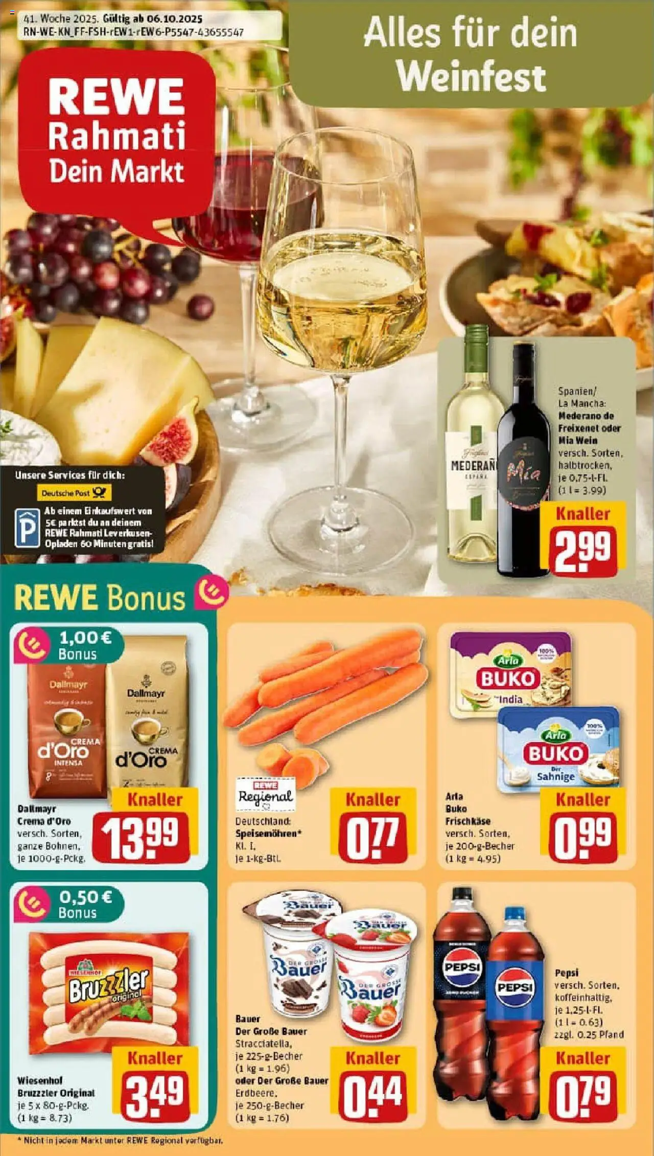 REWE Prospekt ab 06.10.2025 nächste Woche - Prospekt Leverkusen / Opladen	