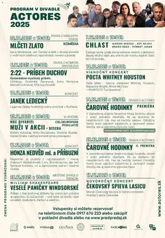 Náhľad Mestské divadlo Actores Rožňava letáku platného od 05.11.2025
