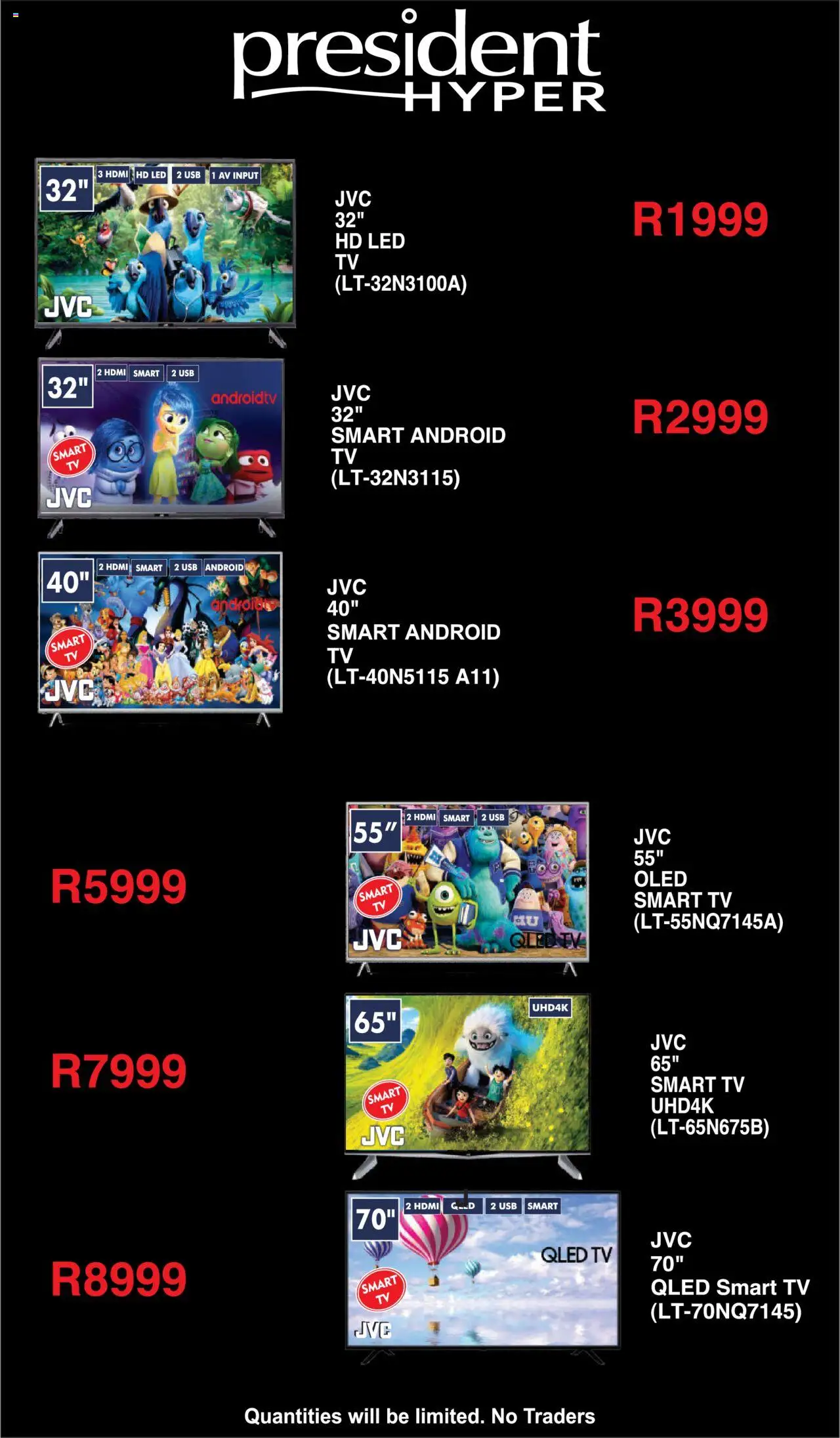 President Hyper JVC TV Specials from from Thursday 01/05/2025 > Promotions