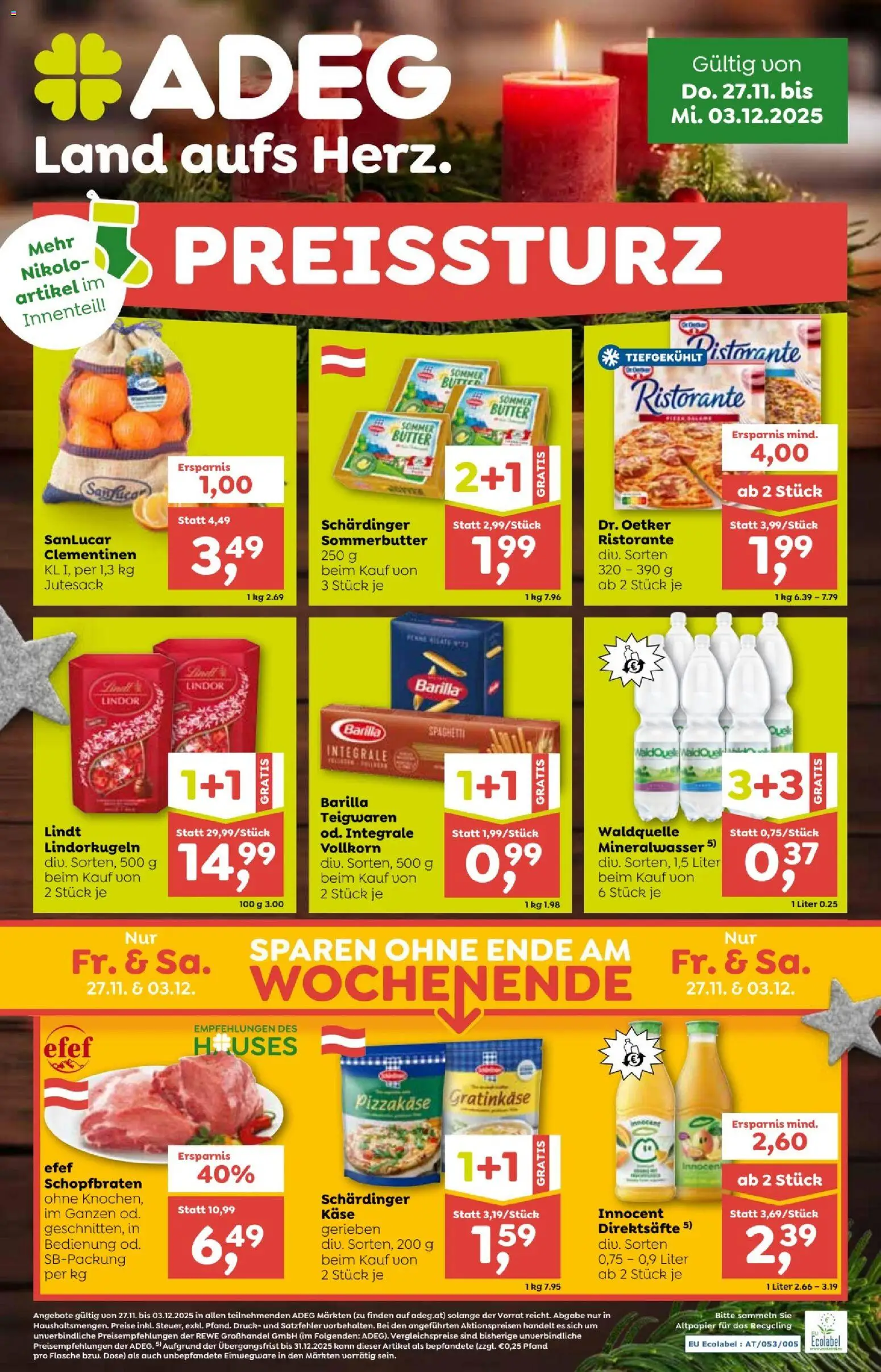 Vorschau der Angebote: ADEG Vorarlberg gültig ab 27.11.2025