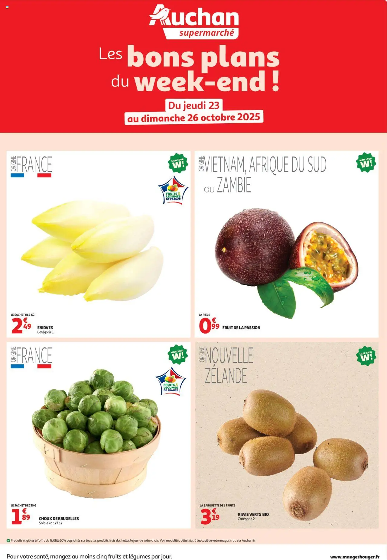 Les bons plans du week-end dans votre super ! de la boutique Auchan valable du 23/10/2025 - Page numéro 1