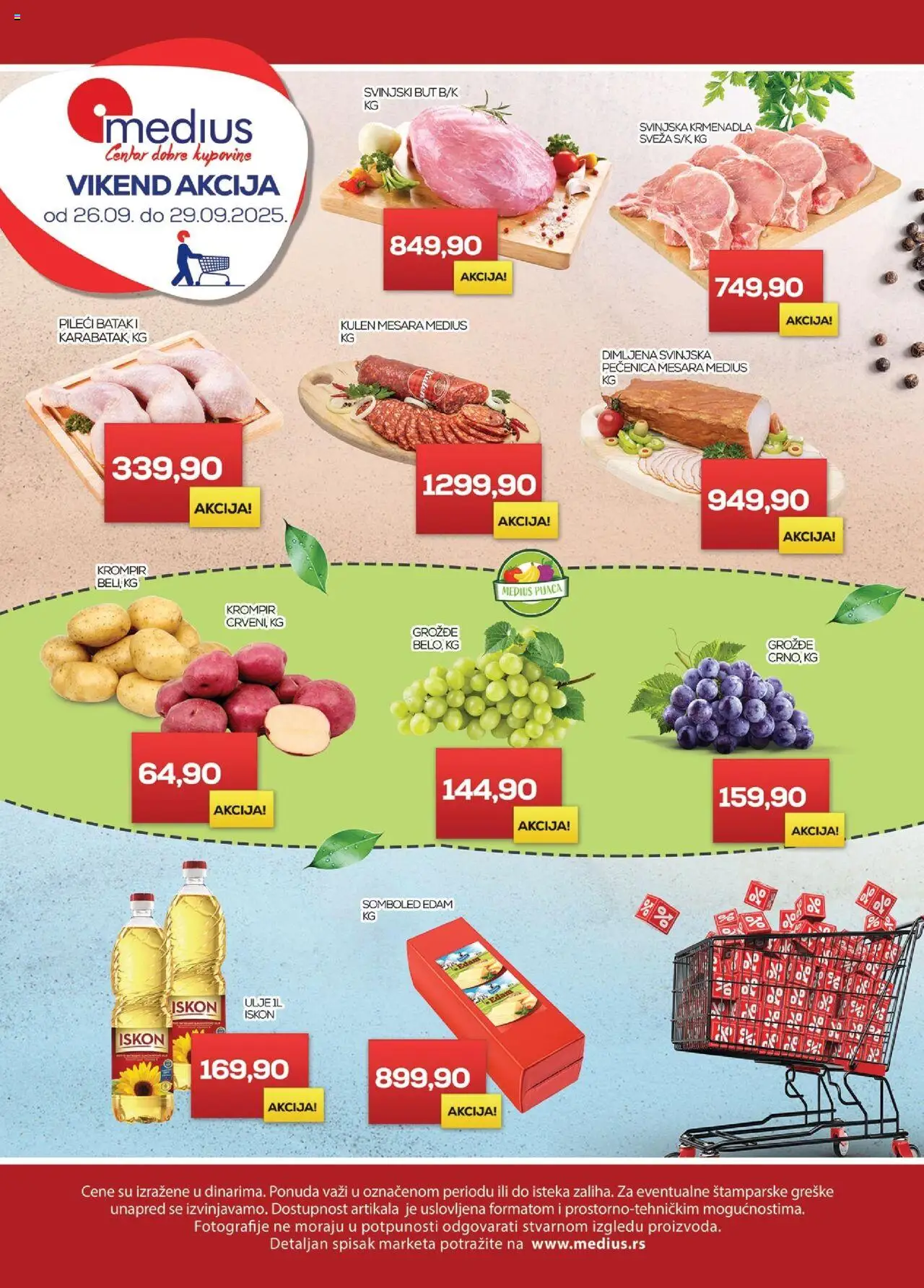 Medius katalog važi od 26.09.2025 - stranica 1 - Krompir, Grožđe, Kulen, Ulje, Svinjski but, Krmenadla, Pečenica, Svinjska krmenadla