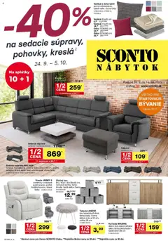 Náhľad Sconto nábytok letáku platného od 24.09.2025
