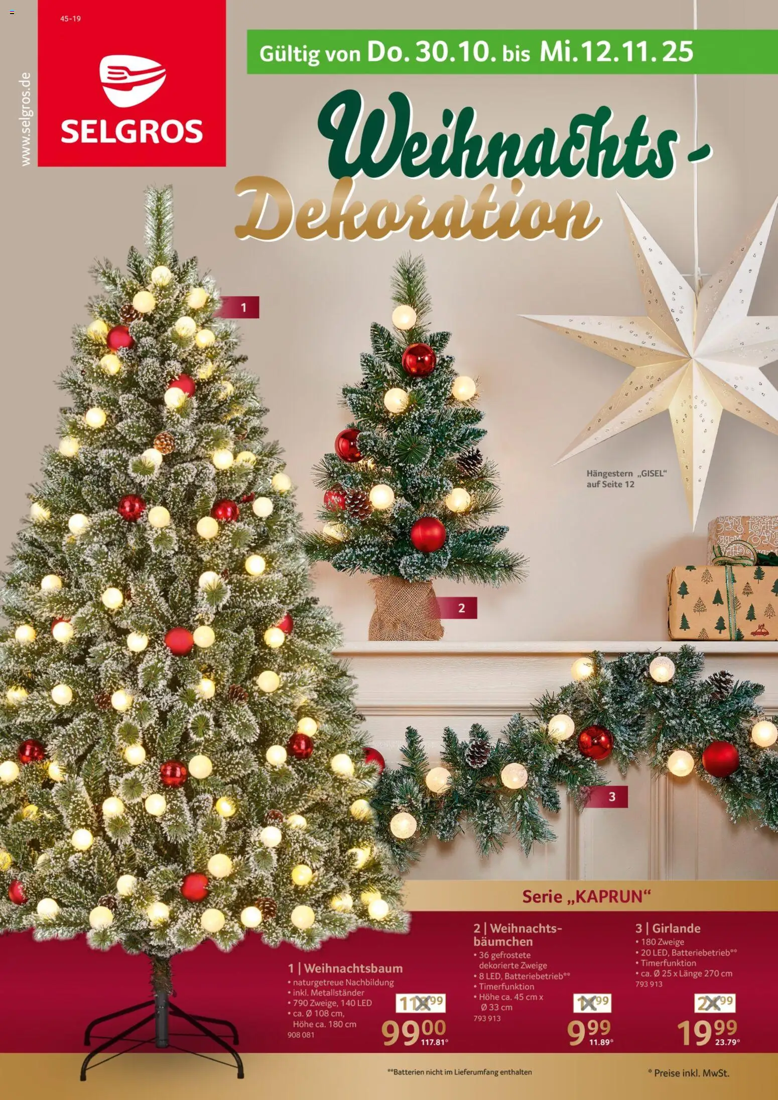 Selgros Weihnachtsdekoration (vom 30.10.2025 - 12.11.2025)