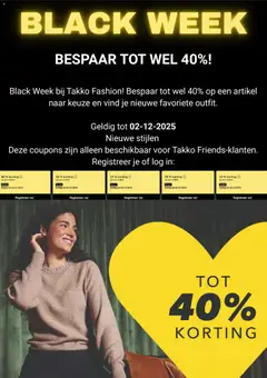 Voorbeeld van Black Friday kennisgeving van winkel Takko geldig vanaf 21-11-2025