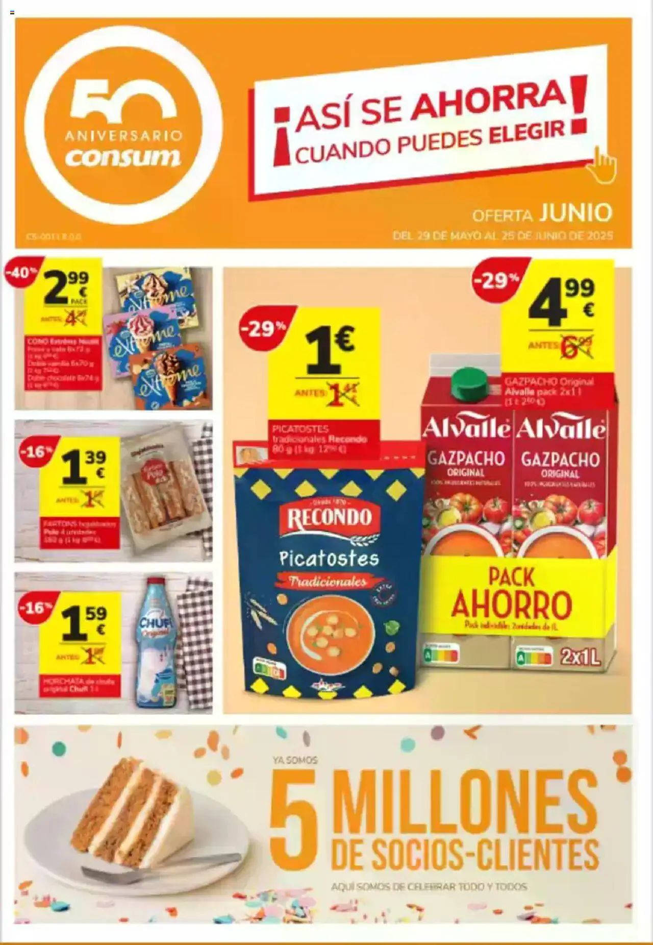 Consum Folleto > 29/05 - 25/06/2025 > Ofertas - Nata, Chocolate, Vainilla, Gazpacho