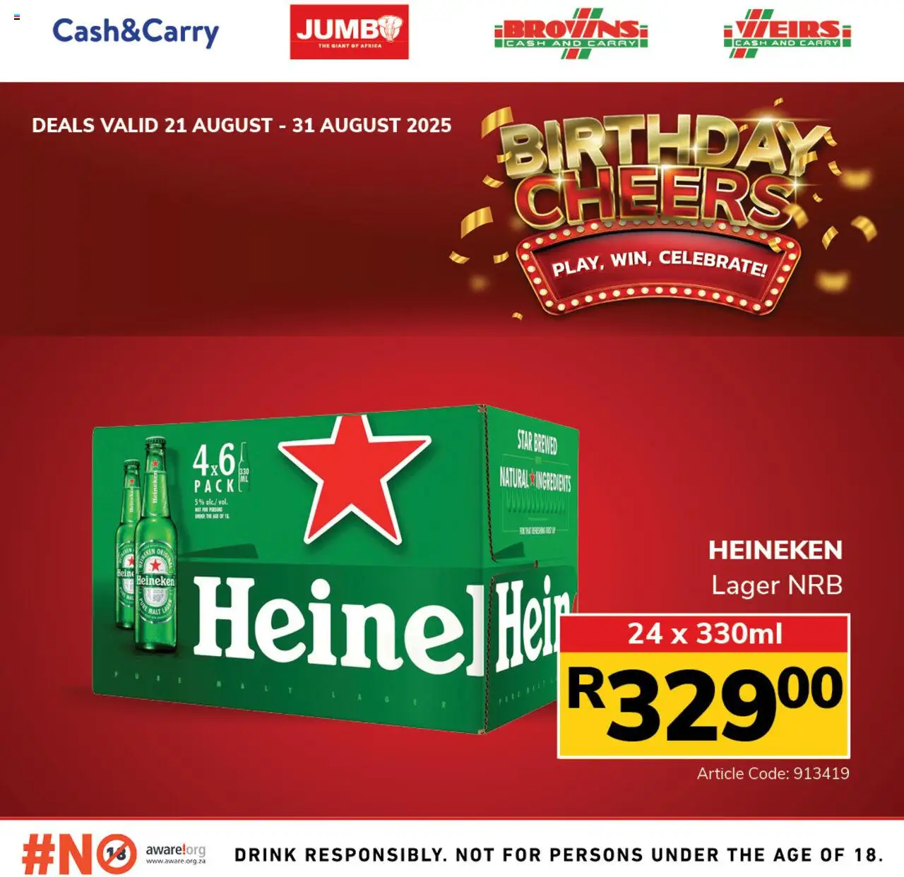 Jumbo Birthday Specials Beer and Cider from 21/08 - 31/08/2025 > Promotions