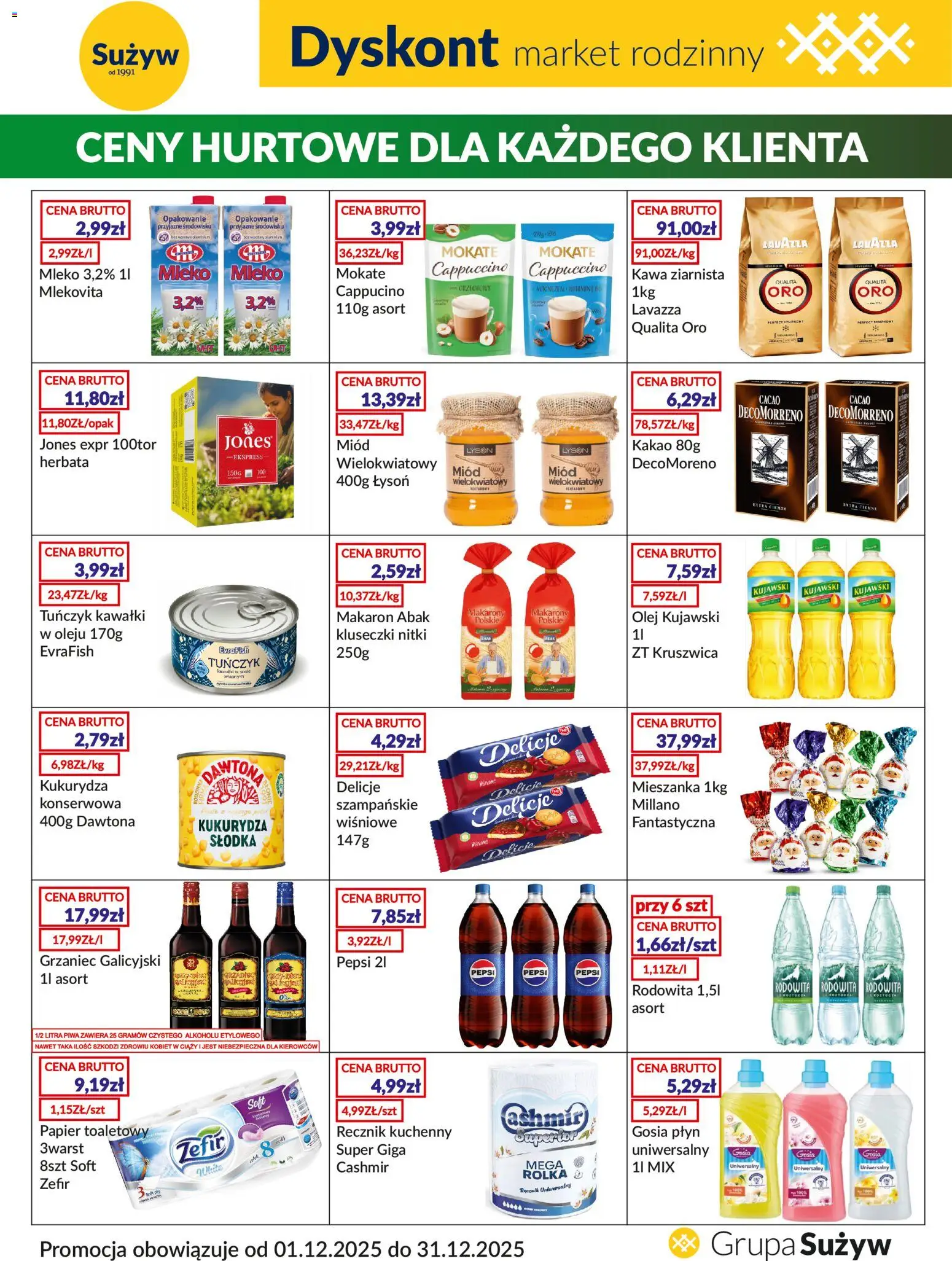Pogląd gazetki "Dyskont" ze sklepu Sużyw ważnej od 01.12.2025