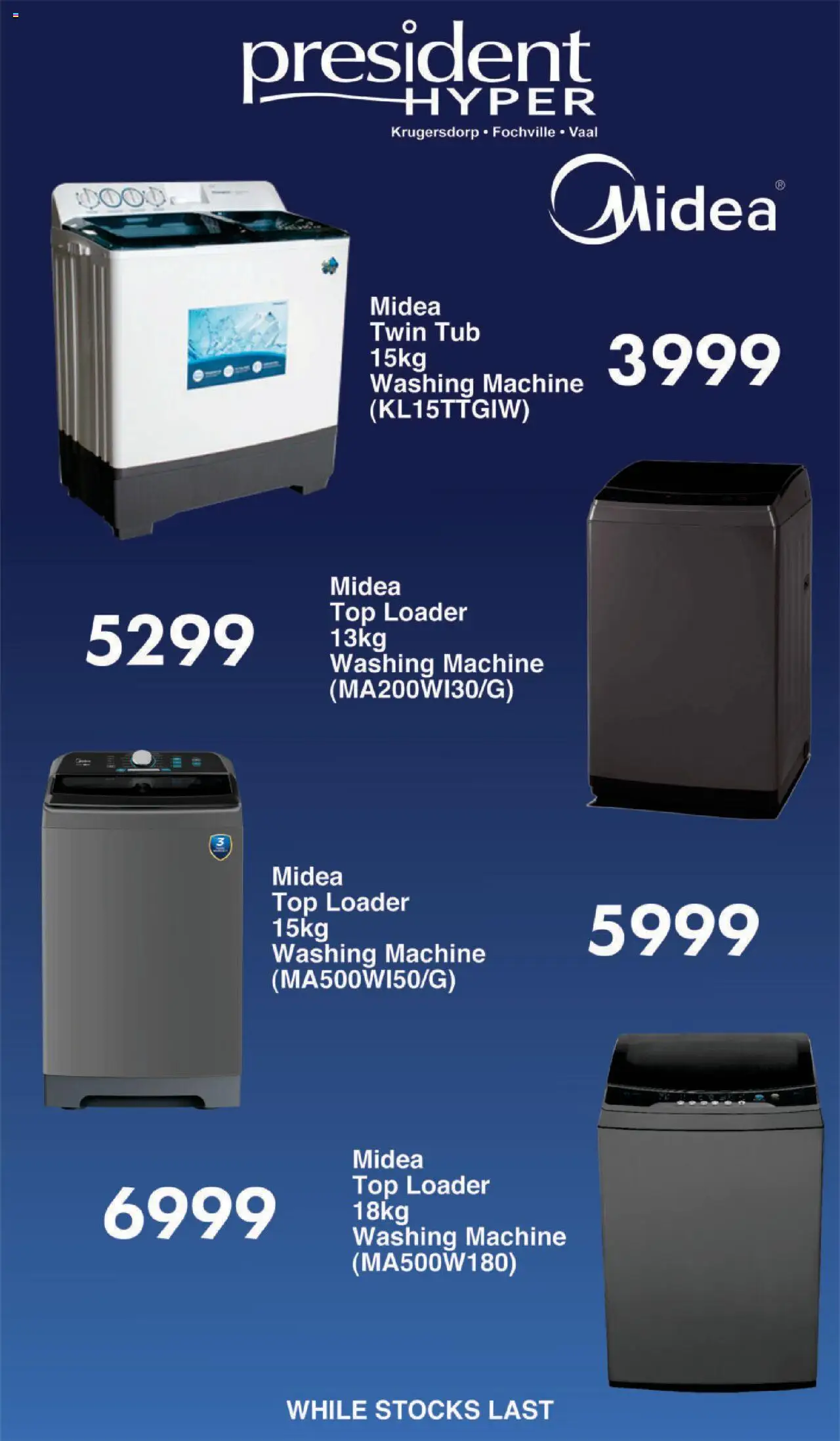 President Hyper Midea Specials from from Thursday 01/05/2025 > Promotions