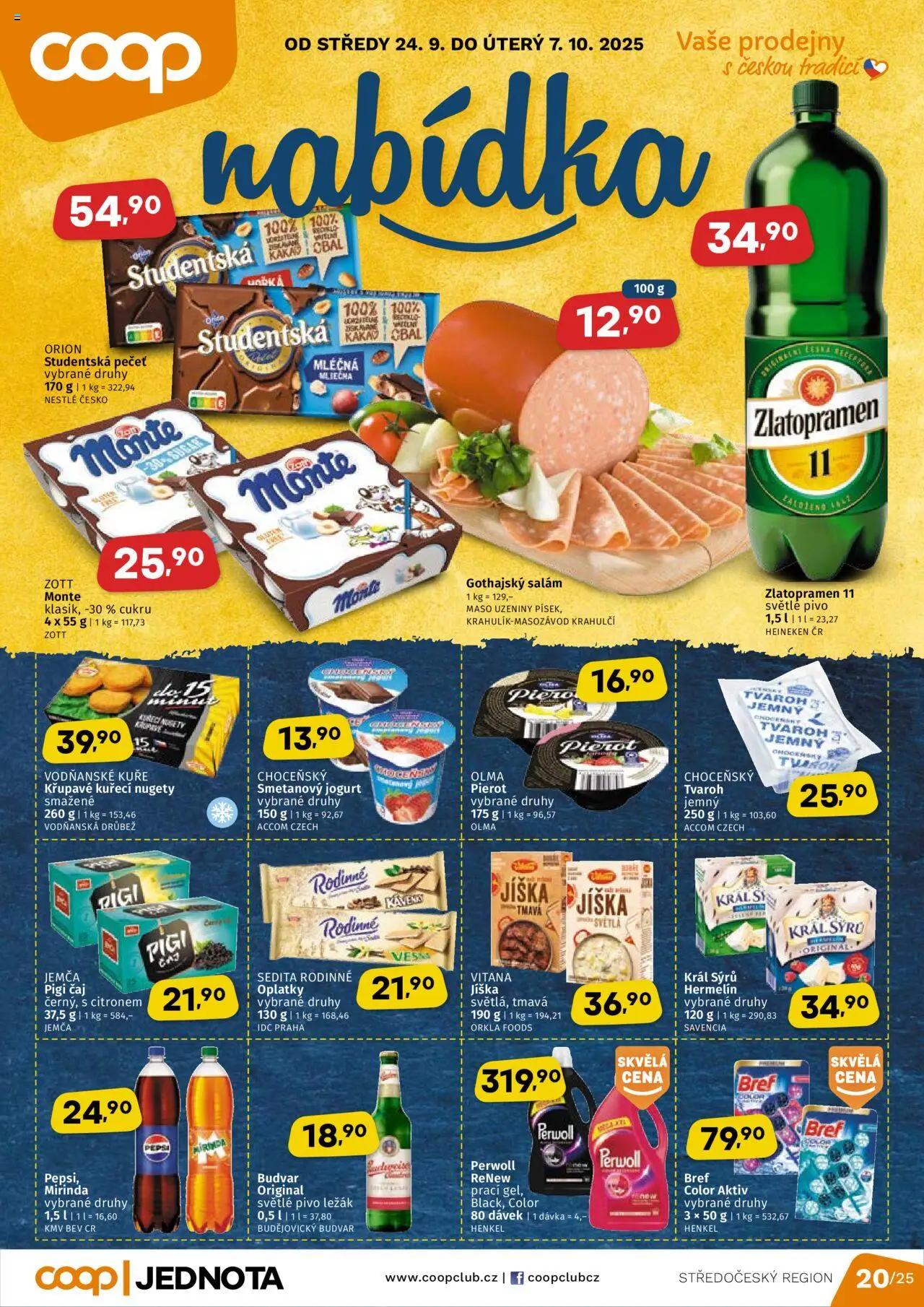  COOP Leták - Středočeský region (24.09.2025) - Jednota leták
