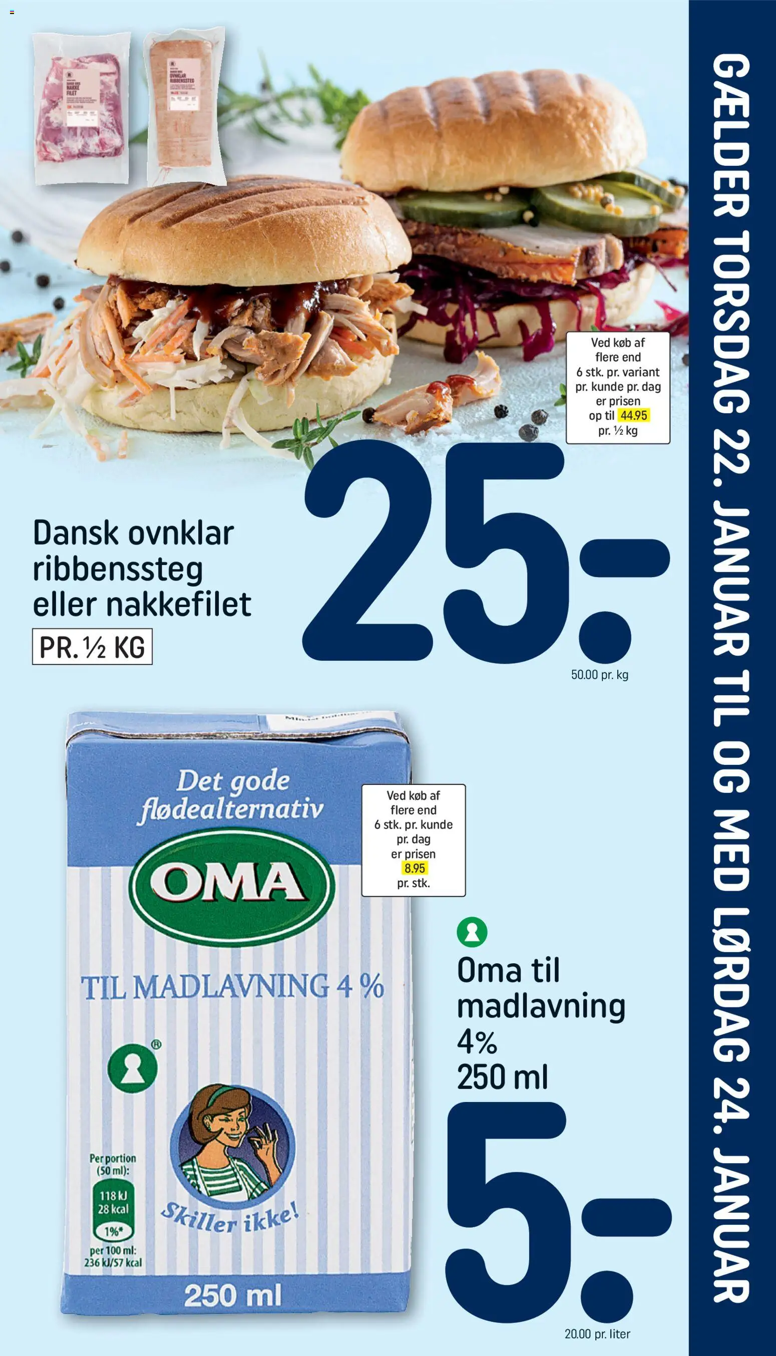 Eksempel på tilbudsavis Indstik fra butik Rema 1000 gyldig fra 22/01/2026 - Nakkefilet