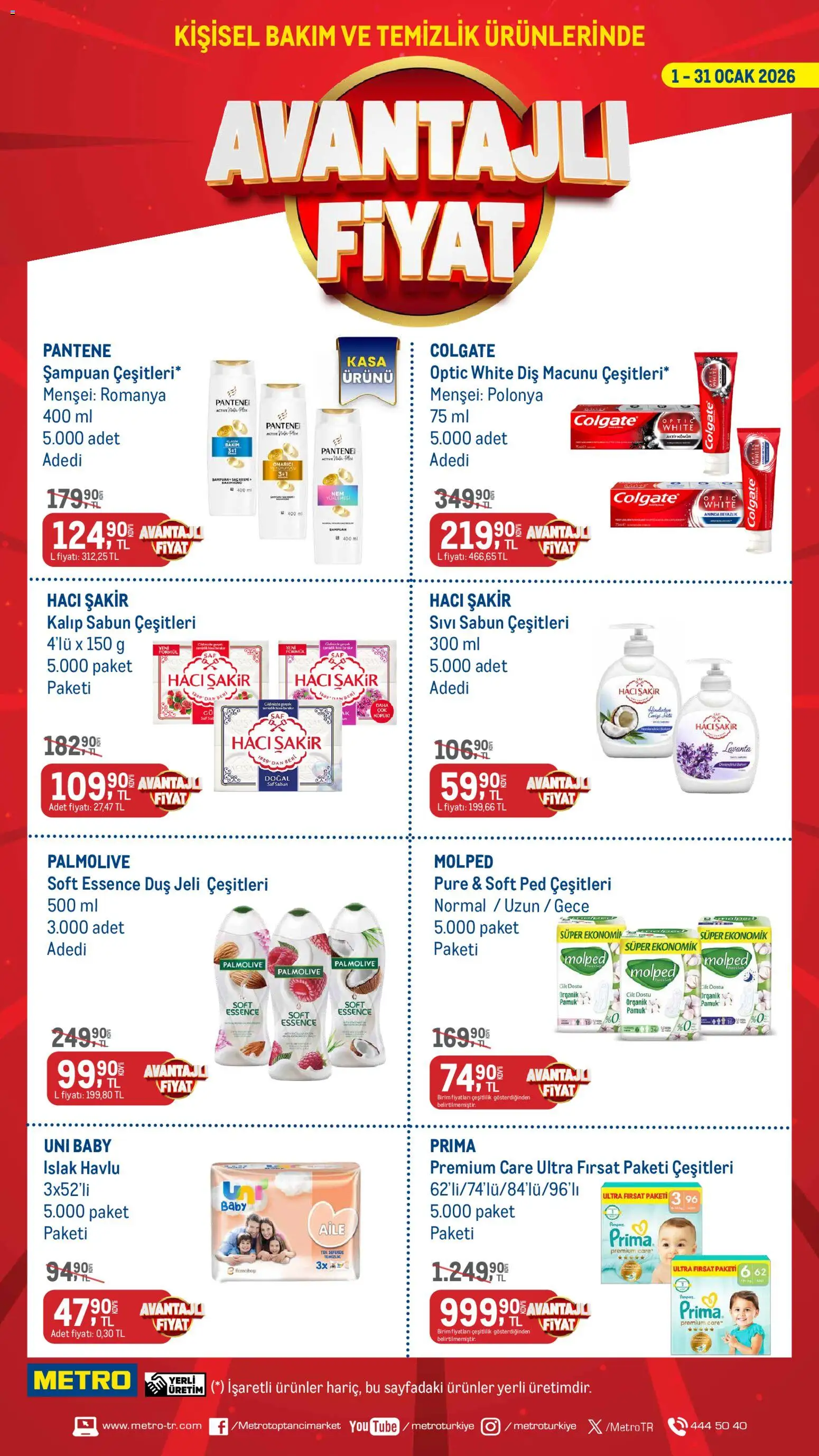 Metro Kişisel Bakım ve Temizlik Ürünleri 01.01.2026 - Broşürünün önizlemesi