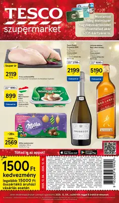 Tesco - Szupermarket akciós újság megtekintése, amely érvényes 2025.12.04.-től