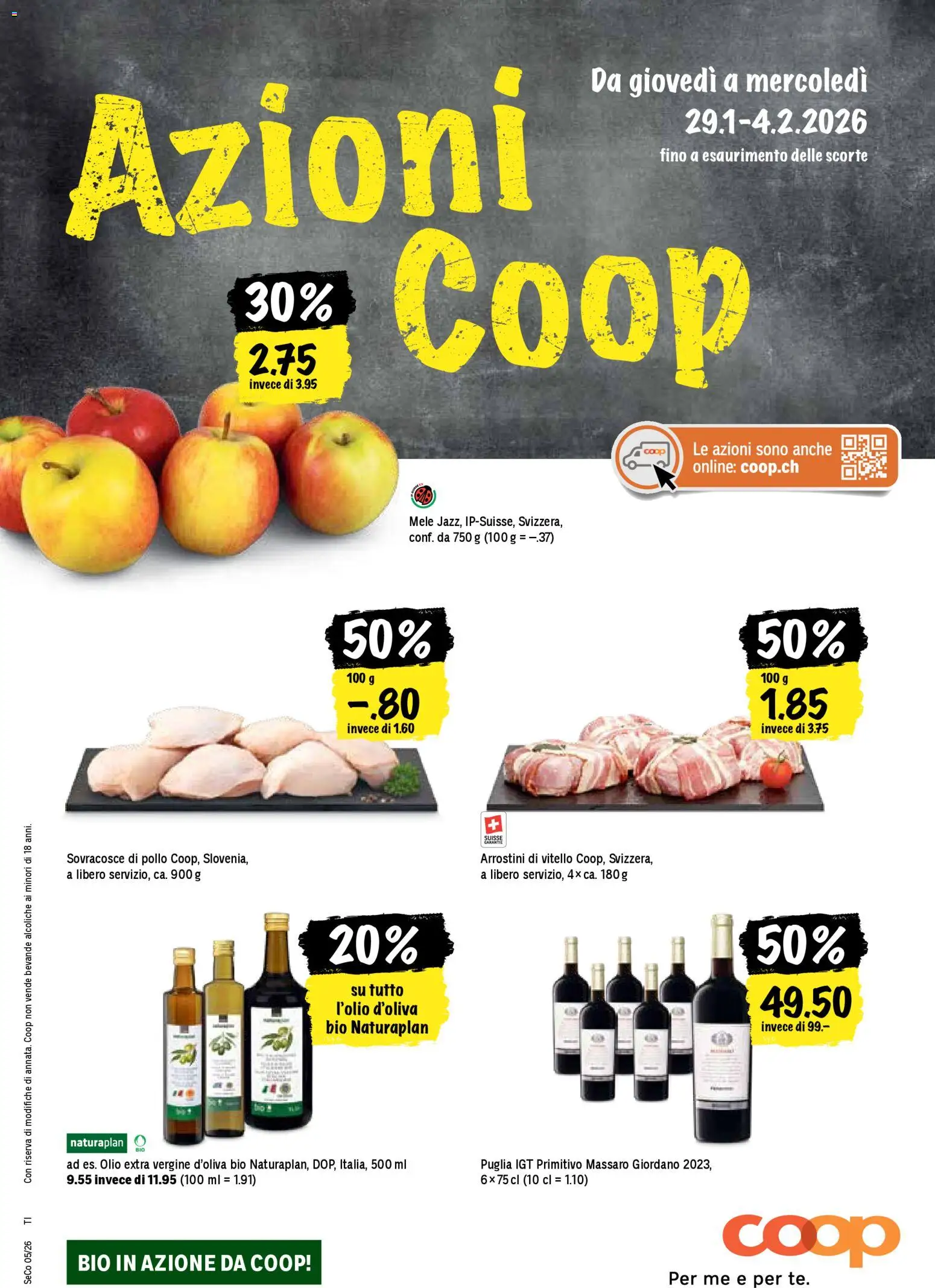 Vorschau des Merkblatts Una settimana di azioni vom Shop Coop gültig von 29.01.2026 bis 04.02.2026
