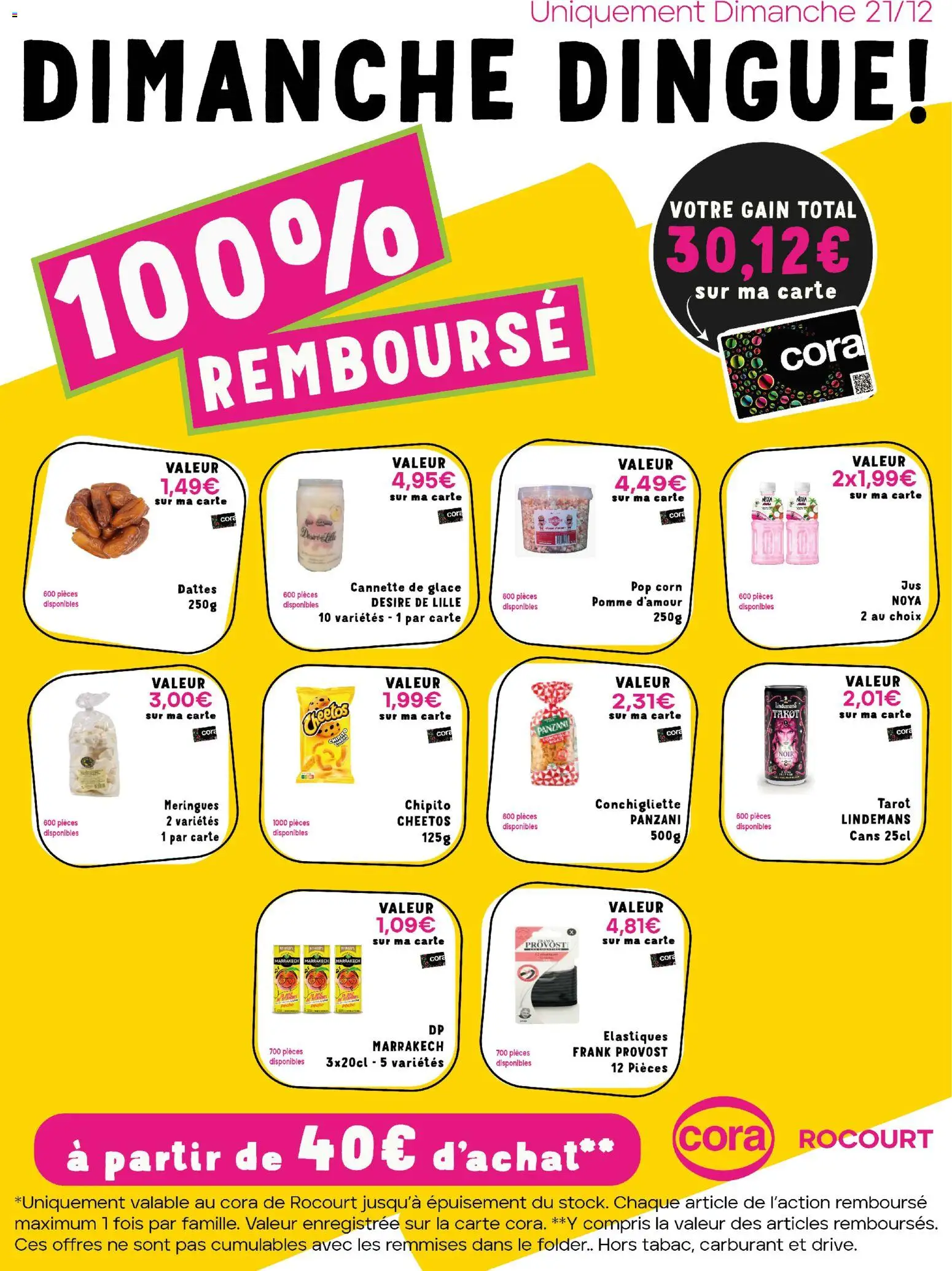 Voorbeeld van Les offres 100% au cora Rocourt van winkel Cora geldig vanaf 21/12/2025