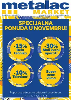 Pregled Metalac Market kataloga - važi od 01.11.2025