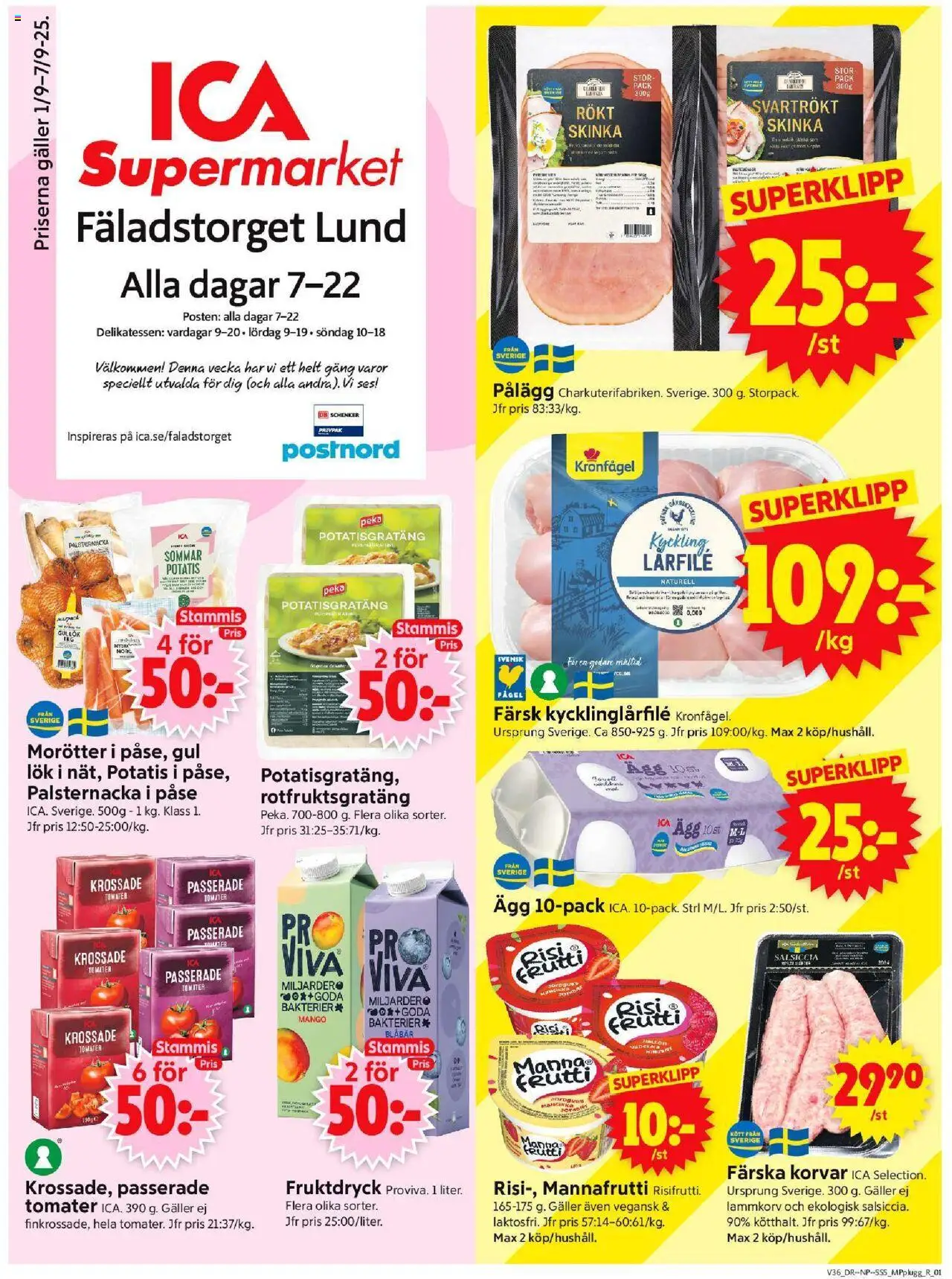 Lund är giltig 01/09 2025 > Veckans Erbjudanden gäller från 01/09/2025 till 07/09/2025 sidnummer 1