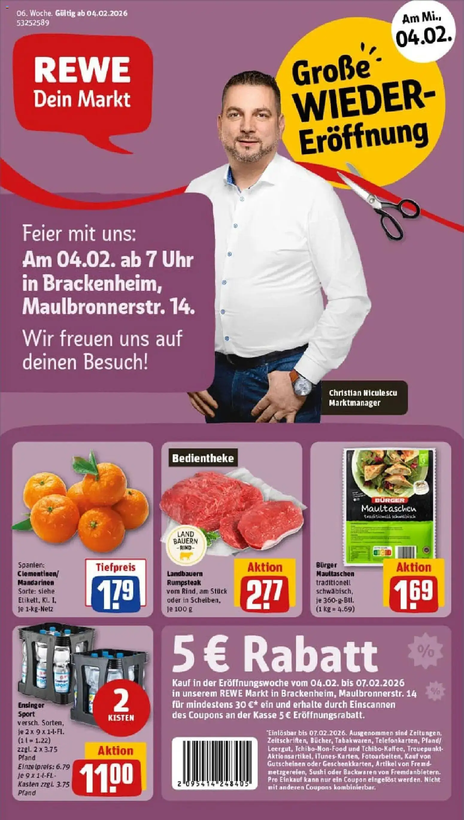 Vorschau von dem Prospekt des Geschäftes Rewe, gültig ab dem 02.02.2026