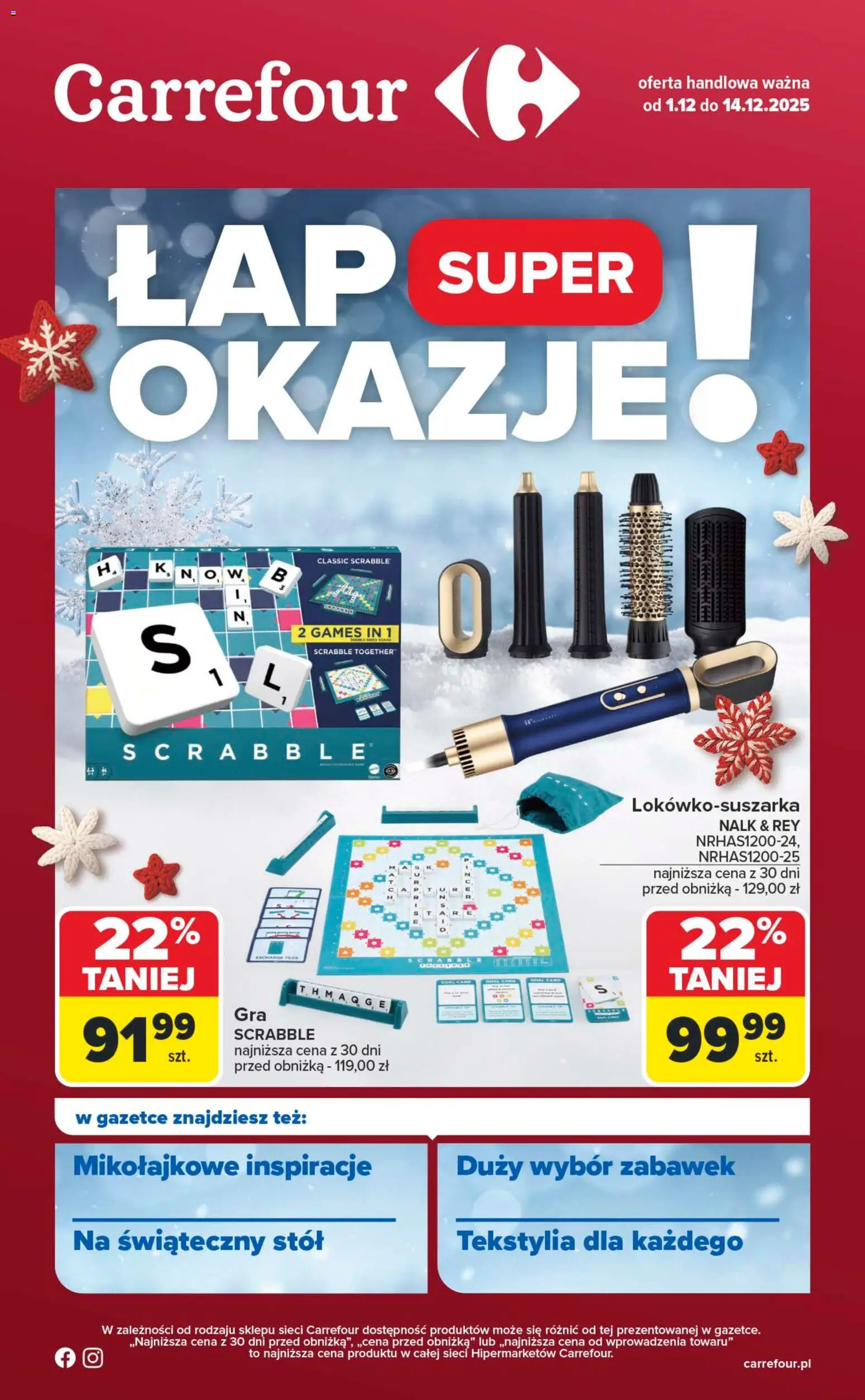 Pogląd gazetki "Łap super okazje" ze sklepu Carrefour ważnej od 01.12.2025