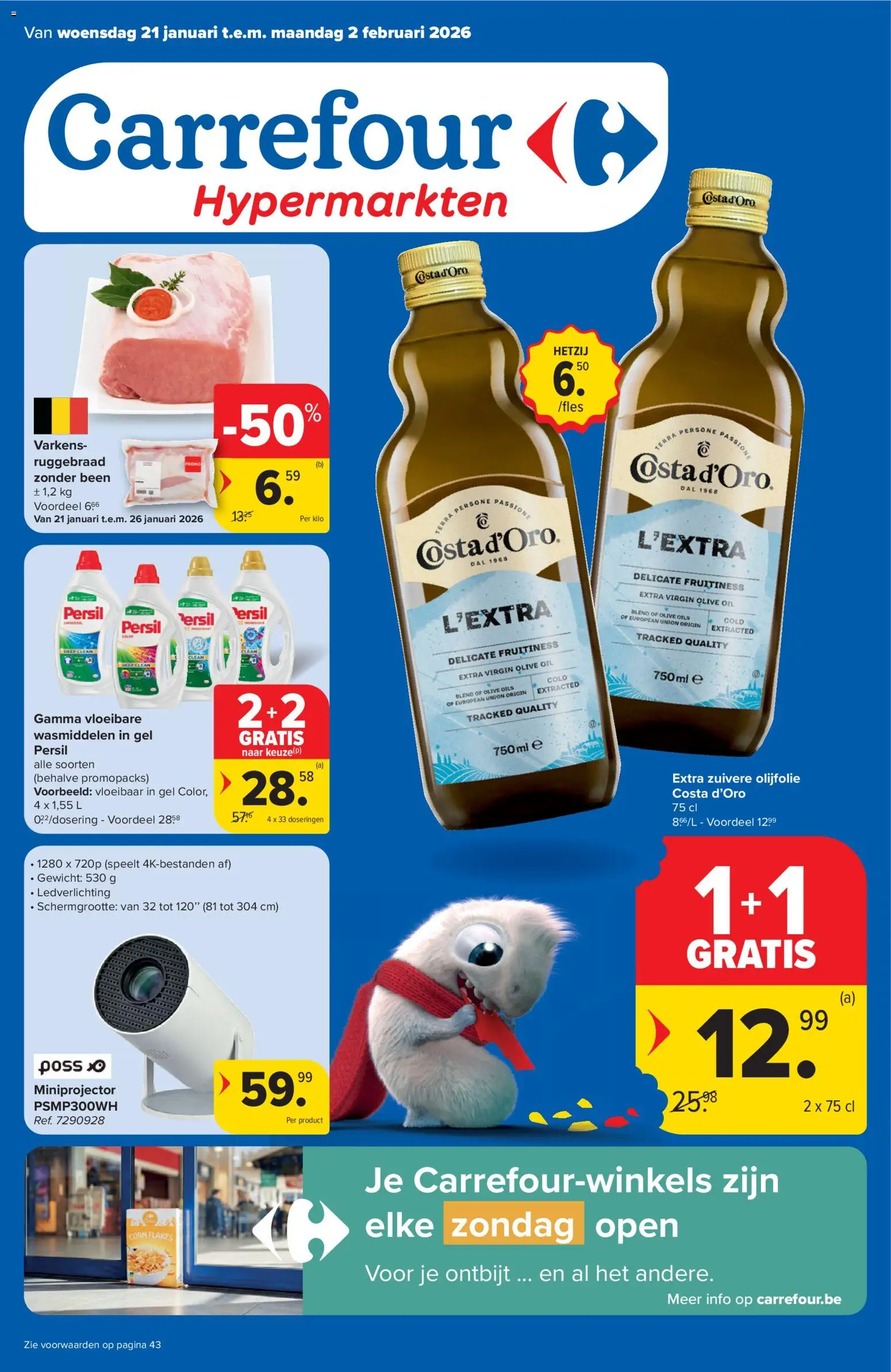 Voorbeeld van Folder week 4 van winkel Carrefour geldig vanaf 21/01/2026 - Olijfolie, Gewicht, Gel
