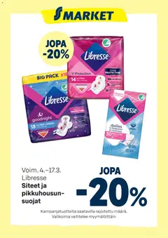 Kaupan S-market S-market tarjoukset Libresse esikatselu, voimassa 04/03/2026