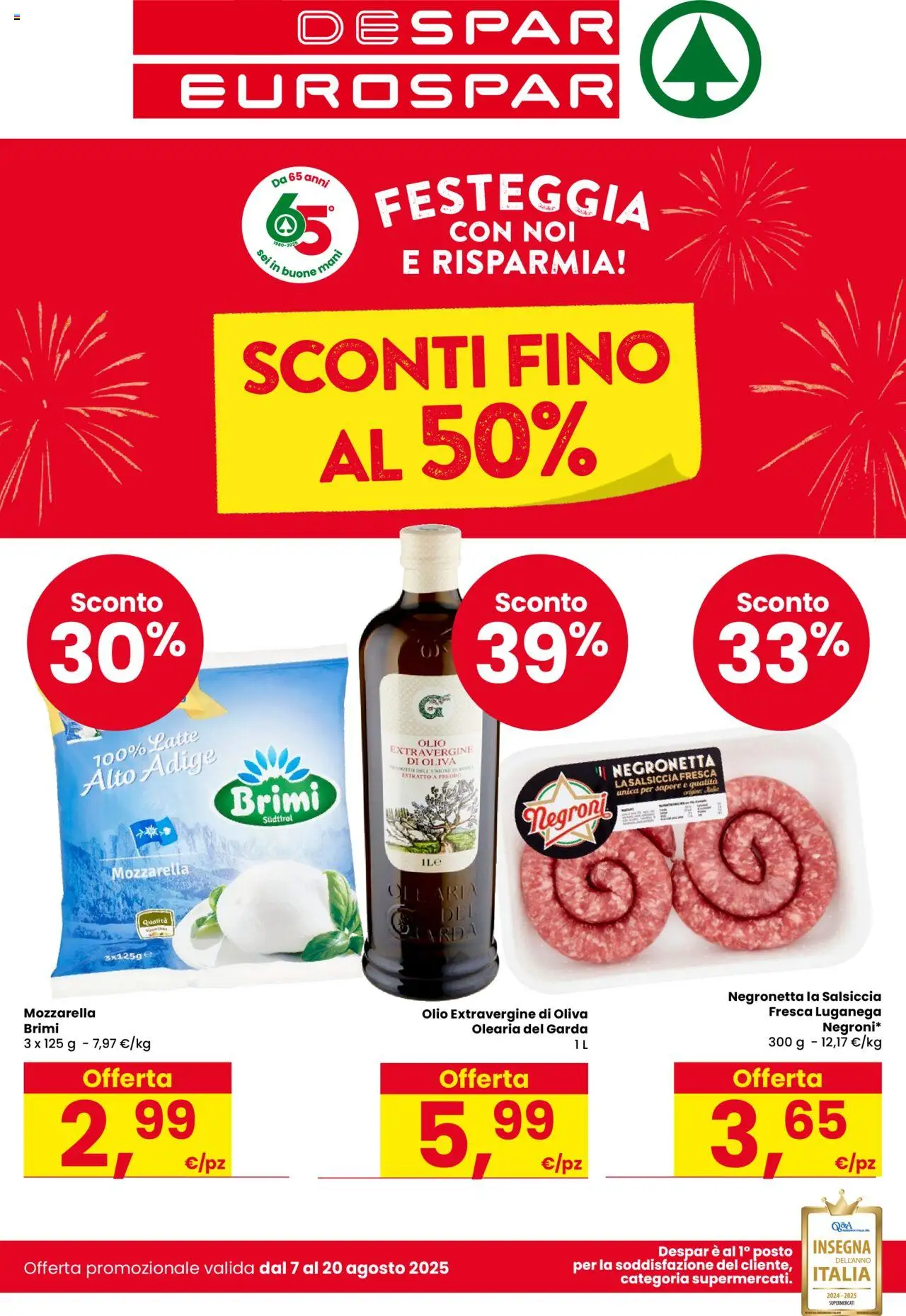Volantino Despar valido da 07/08/2025 numero di pagina 1