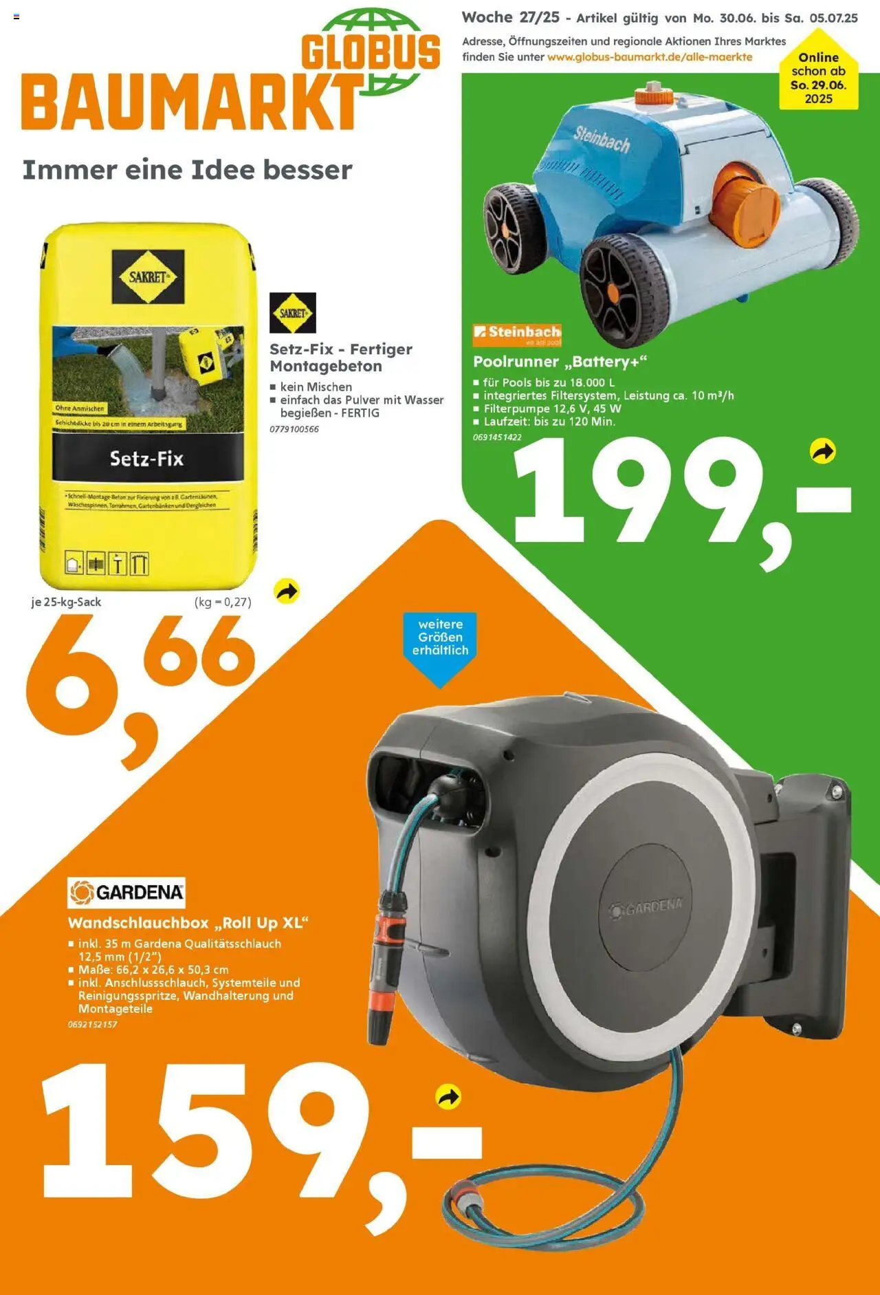 Globus Baumarkt Prospekt Dresden (vom 29.06.2025 - 05.07.2025) - Wasser