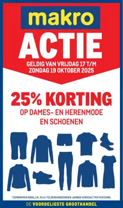 Voorbeeld van Actie mode van winkel Makro geldig vanaf 17-10-2025