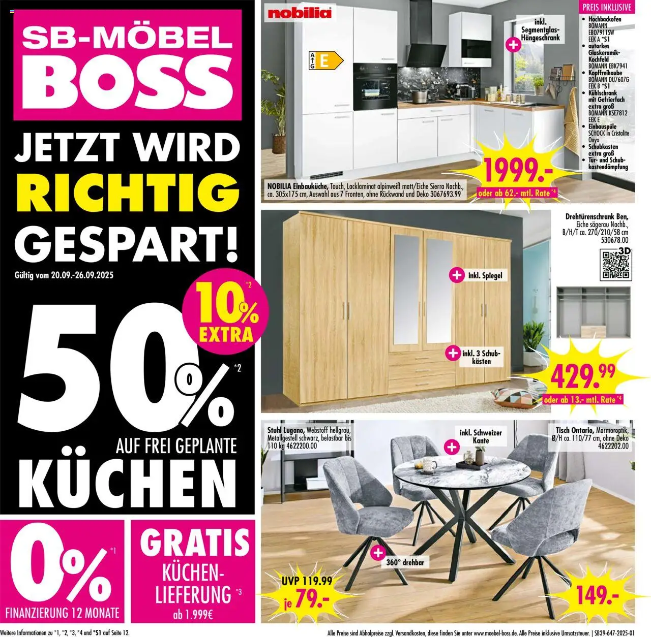 SB Möbel Boss Prospekt Neubrandenburg (vom 20.09.2025 - 26.09.2025)
