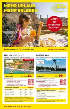 Vorschau der Angebote: Billa Billa Reisen gültig ab 16.03.2026
