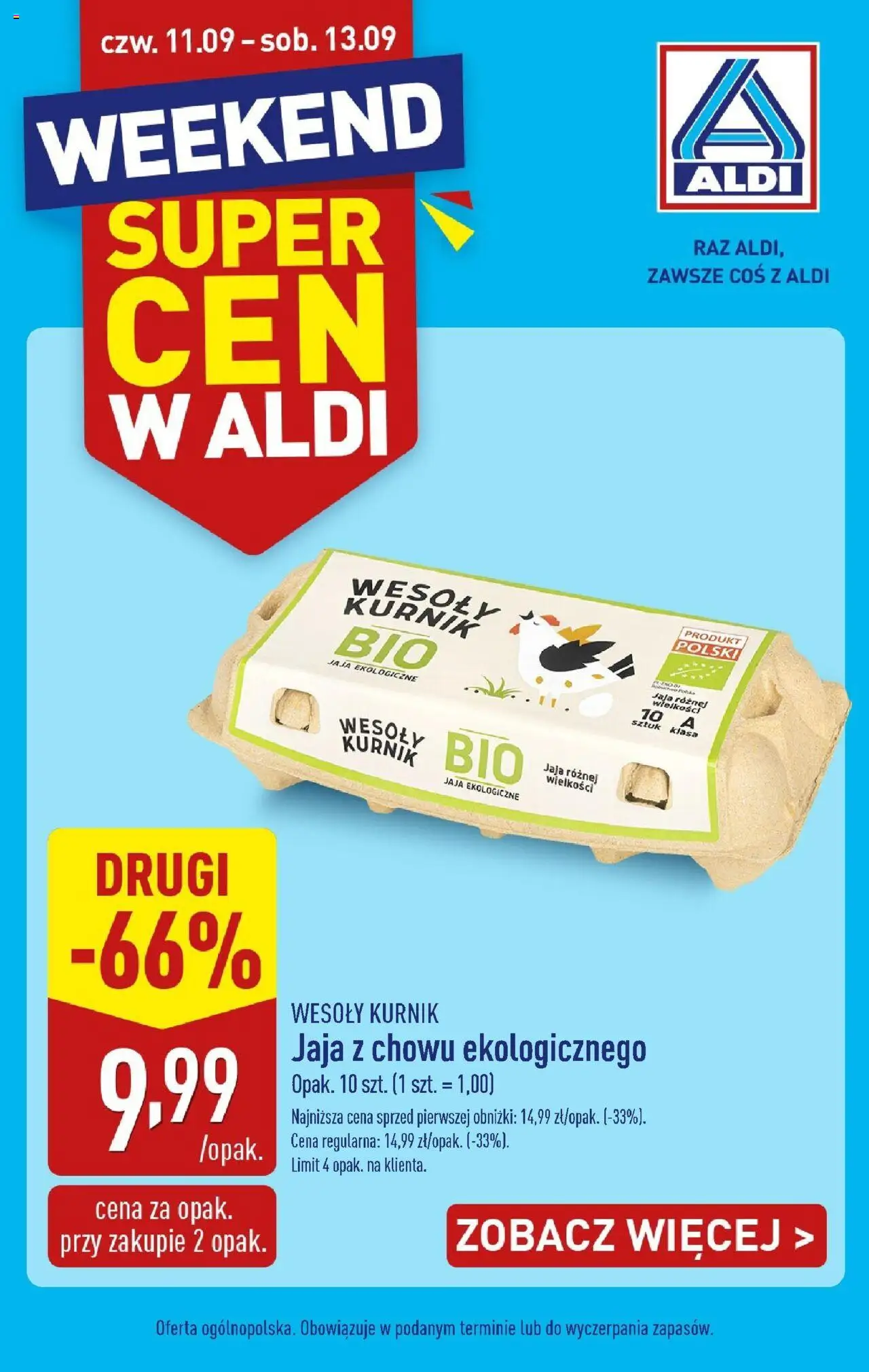 Aldi Weekend super cen w ALDI do 13.09 od 10.09.2025 - Nowa Gazetka - Numer strony 1