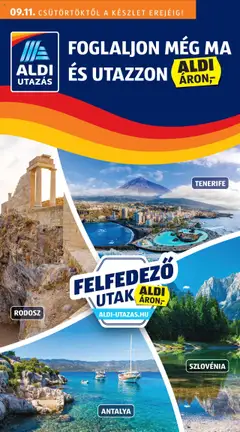 Aldi - Utazás katalógus megtekintése, amely érvényes 2025.09.11.-től