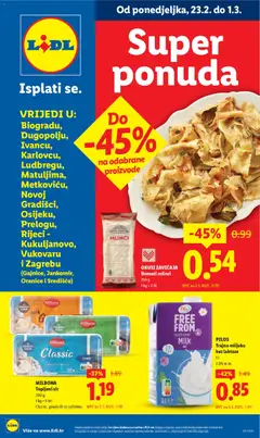 Pregled letka Super ponuda trgovine Lidl vrijedi od 23.02.2026