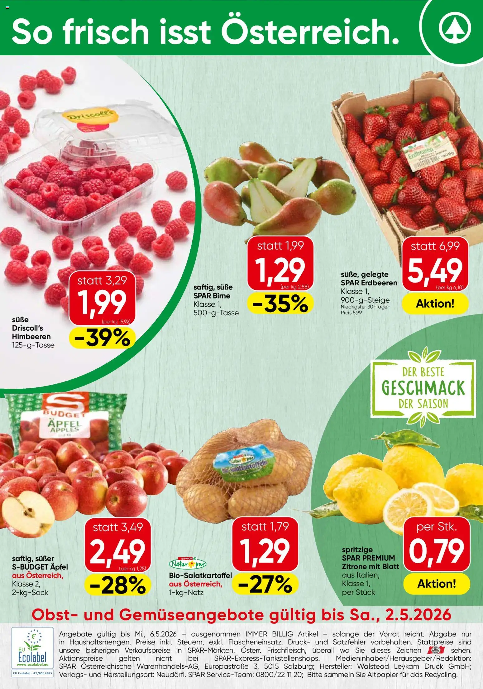 Vorschau der Angebote: Spar Spar Obst & Gemüse gültig ab 27.04.2026