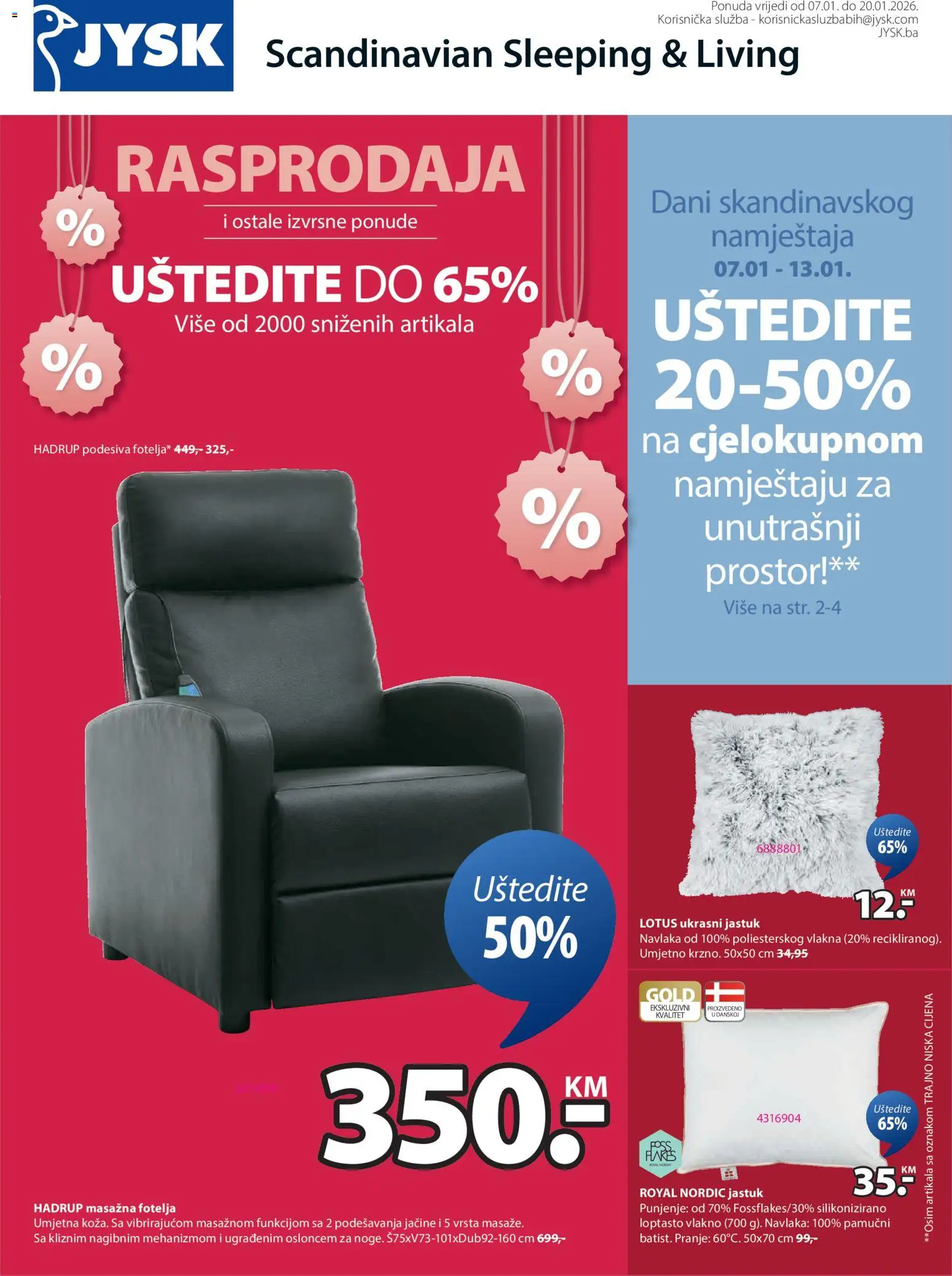 Pregled letka Katalog trgovine JYSK vrijedi od 2026.01.07