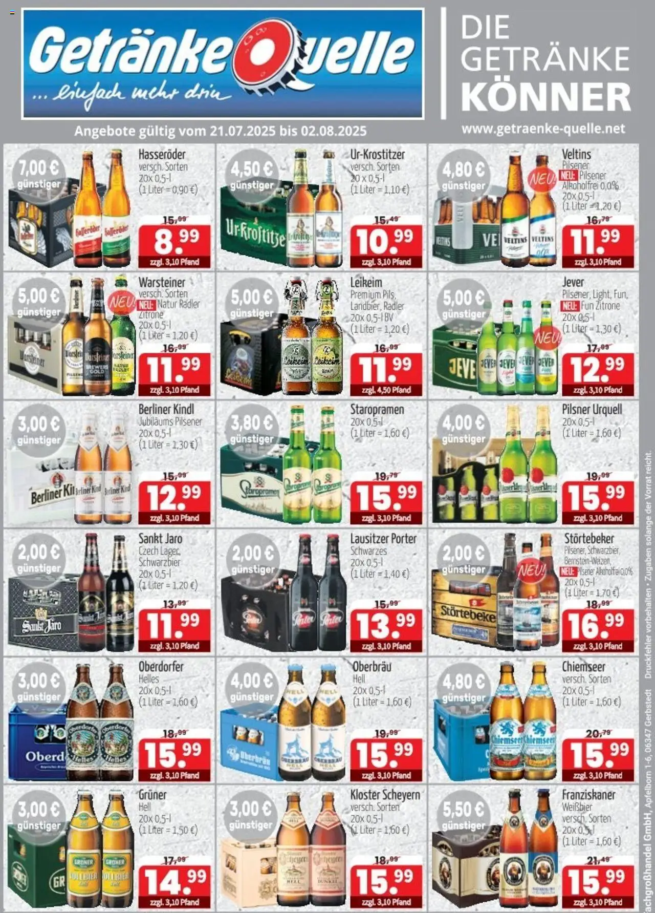 Getränke Quelle Prospekt (vom 21.07.2025 - 02.08.2025)