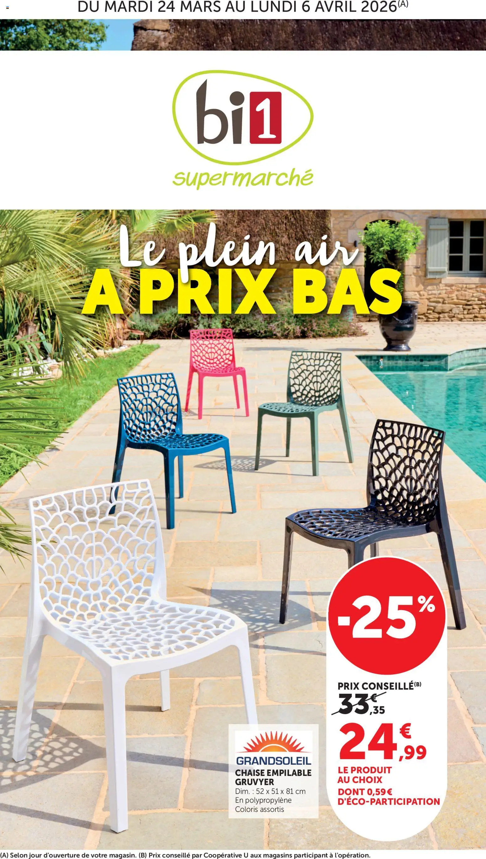 Prévisualisation de bi1 Le plein air a prix bas du magasin bi1 formulaire valide 24/03/2026