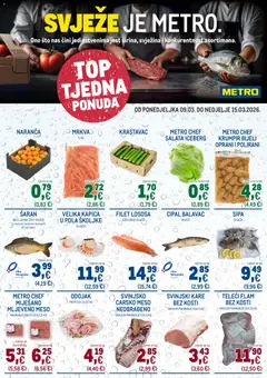 Pregled letka METRO HR - Ultra svježa ponuda trgovine Metro vrijedi od 09.03.2026