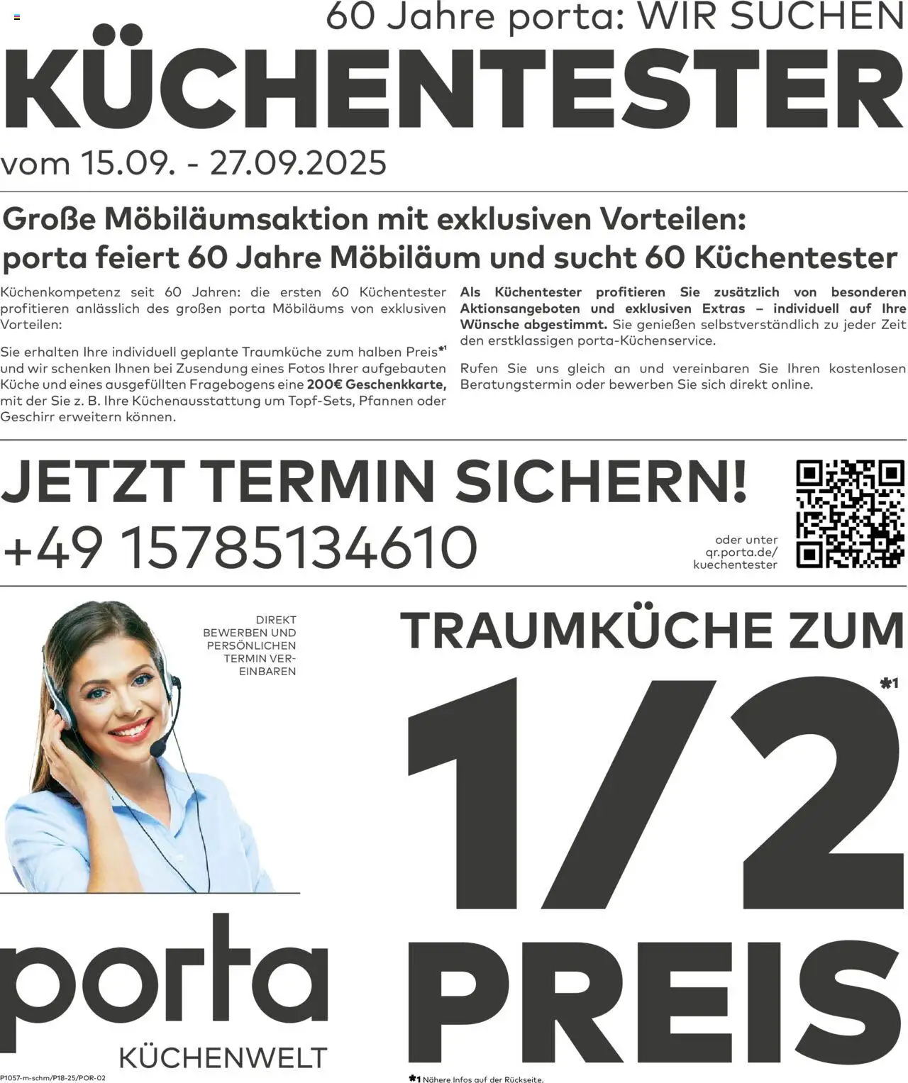 Porta! Küchentester gesucht (vom 14.09.2025 - 28.09.2025)