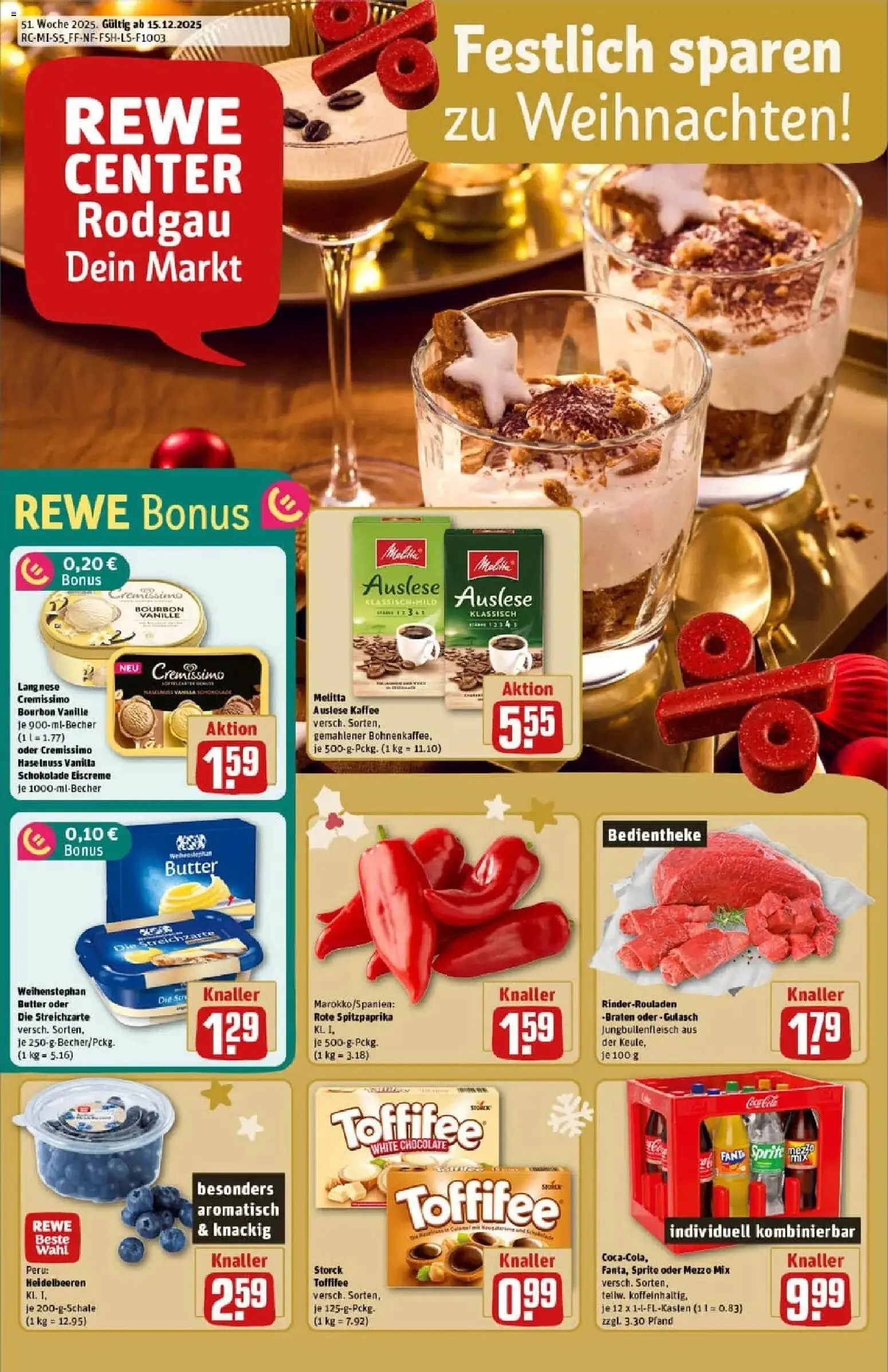 Vorschau von dem Prospekt des Geschäftes Rewe, gültig ab dem 15.12.2025