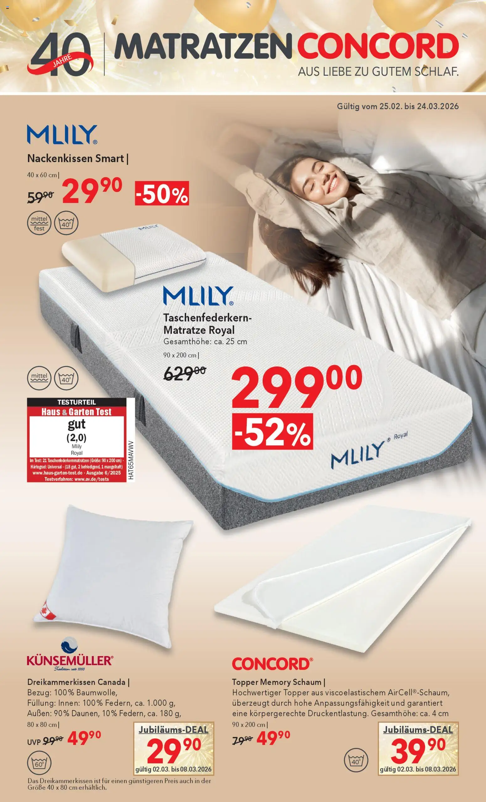 Vorschau von dem Prospekt des Geschäftes Matratzen Concord, gültig ab dem 25.02.2026 - Matratze, Topper