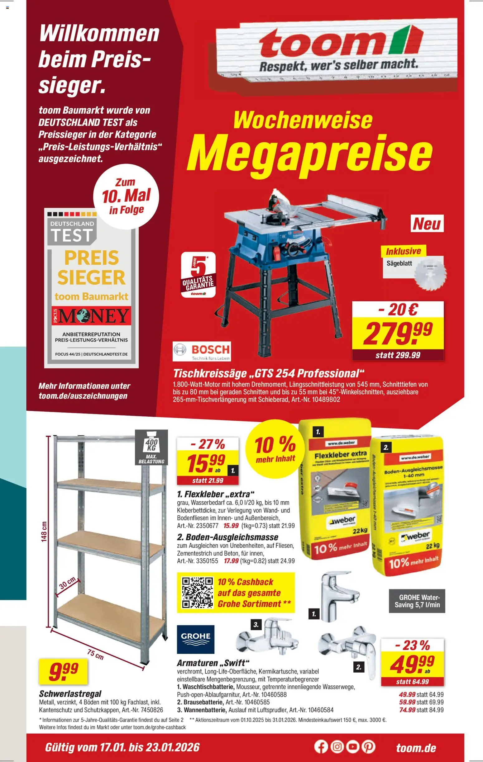 Vorschau von dem Prospekt des Geschäftes Toom Baumarkt, gültig ab dem 17.01.2026